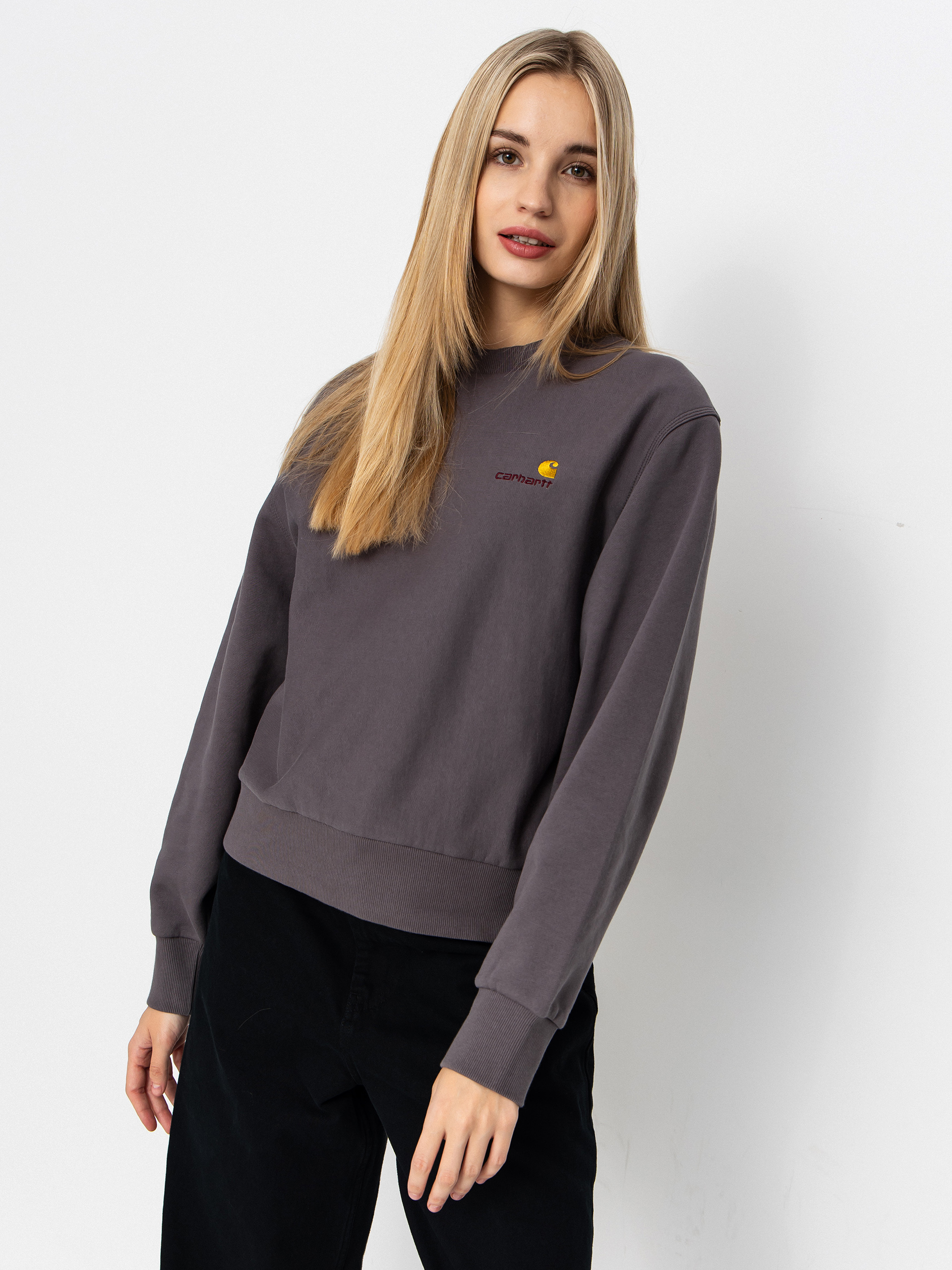 Суитшърт Carhartt WIP American Script Wmn (porphyry)