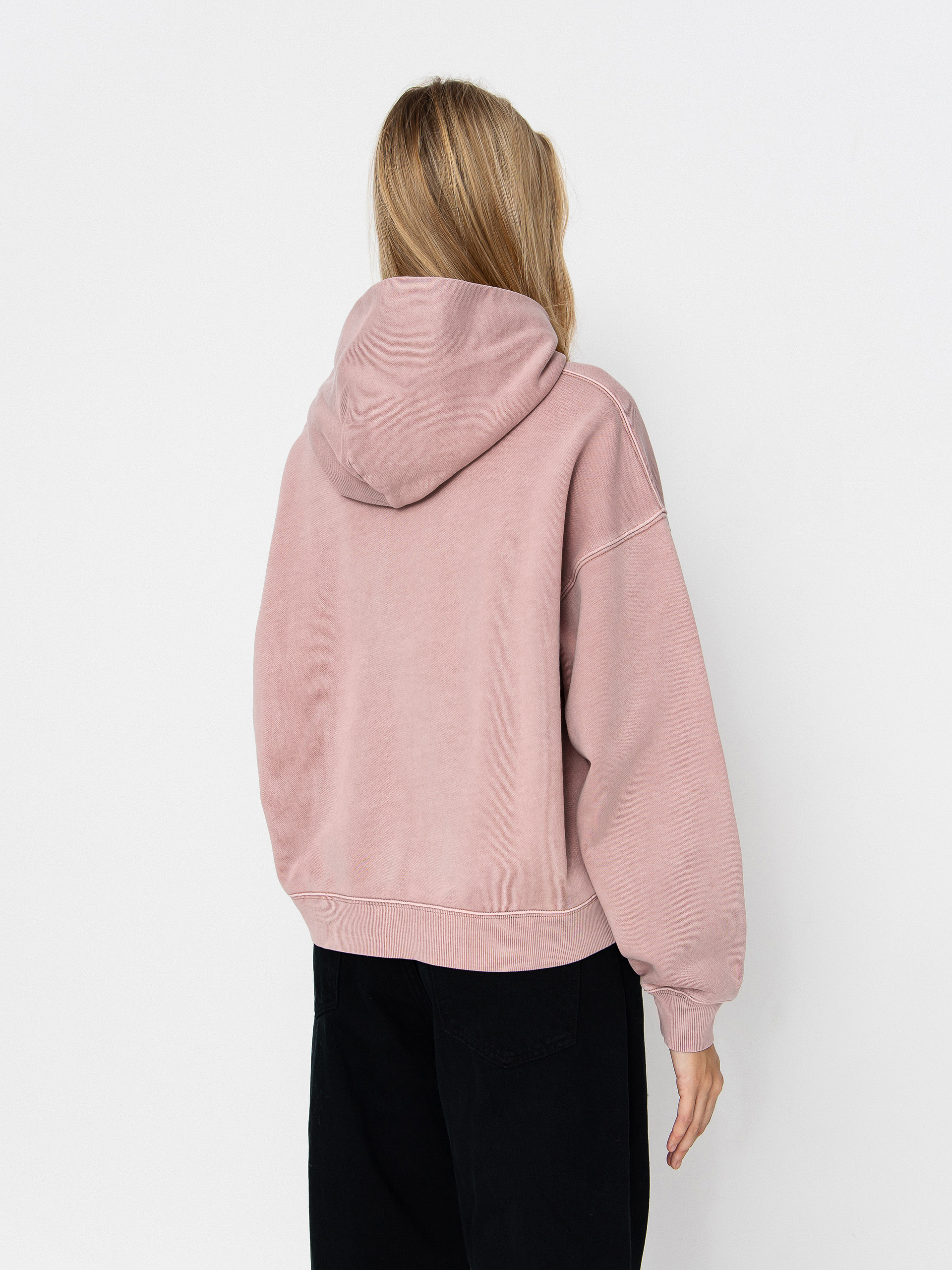 Суитшърт с качулка Carhartt WIP Benton HD Wmn (glassy pink/garment dyed)