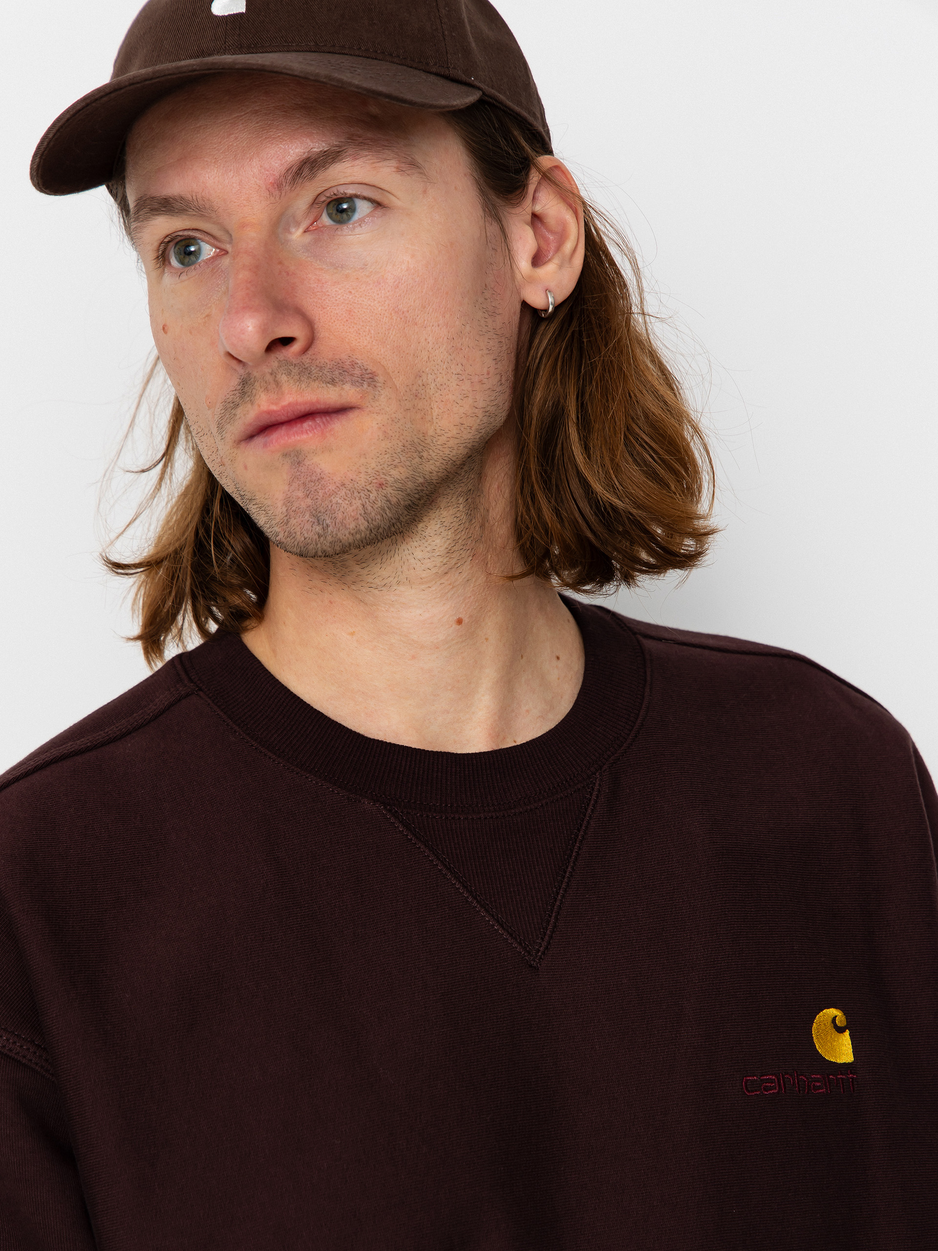 Суитшърт Carhartt WIP American Script (palisander)