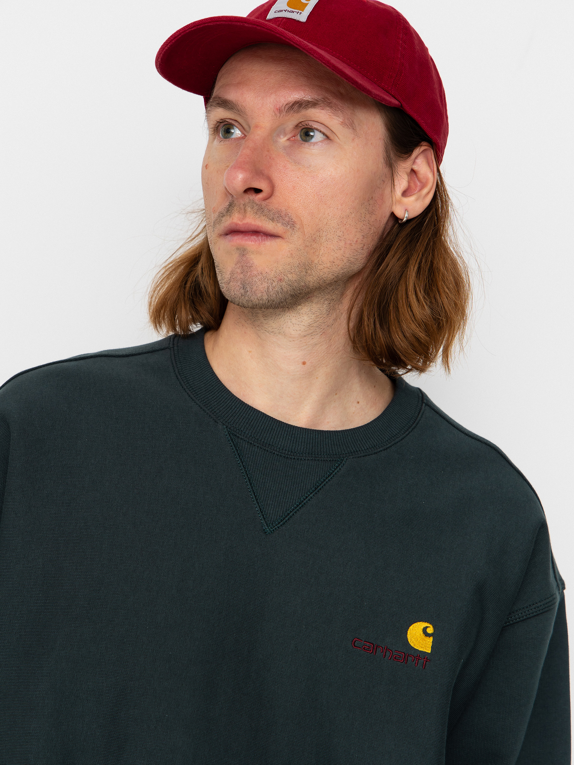 Суитшърт Carhartt WIP American Script (kale green)