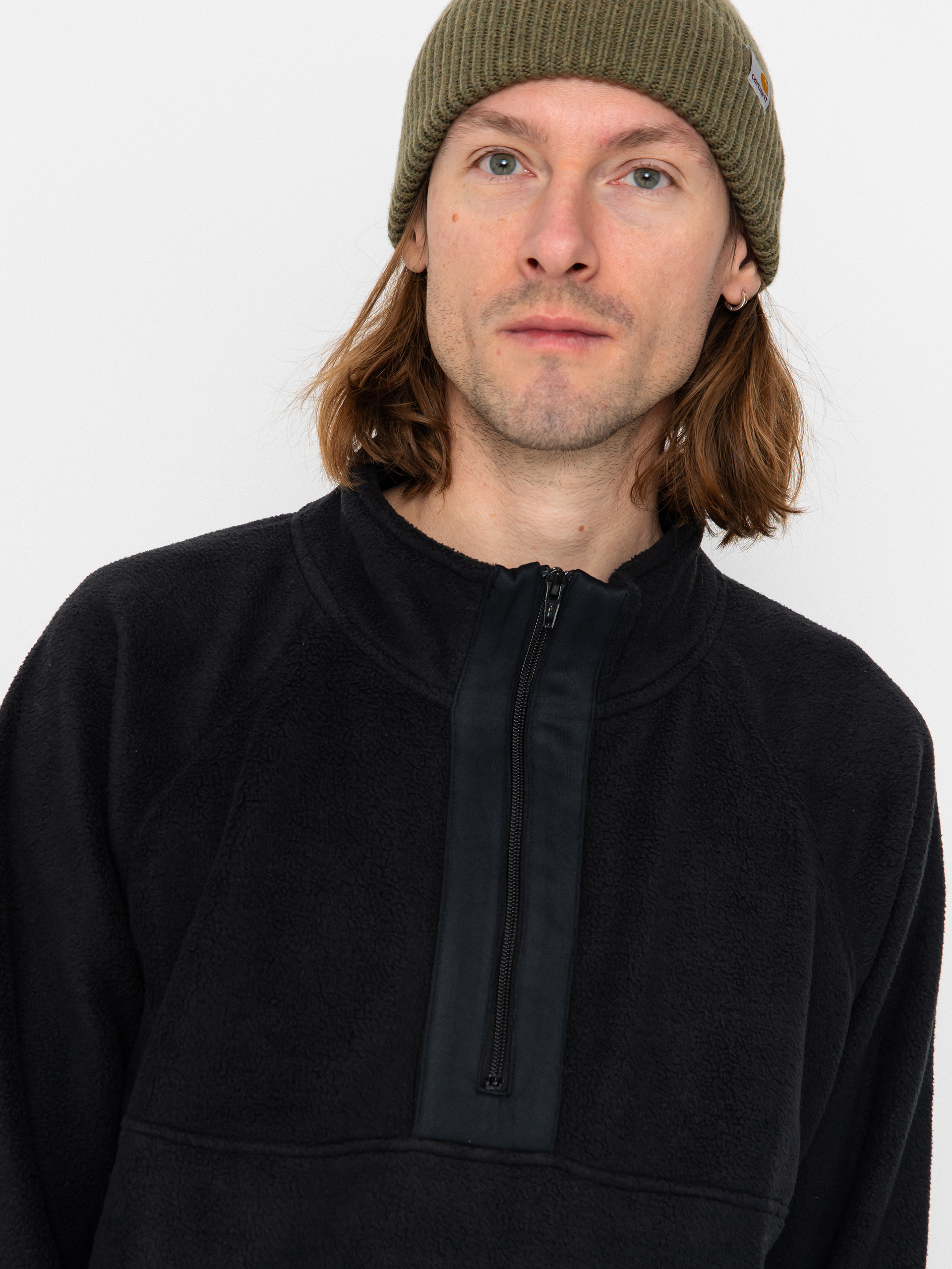 Суитшърт Jones Snowboards Lodge Half Zip Rec (stealth black)