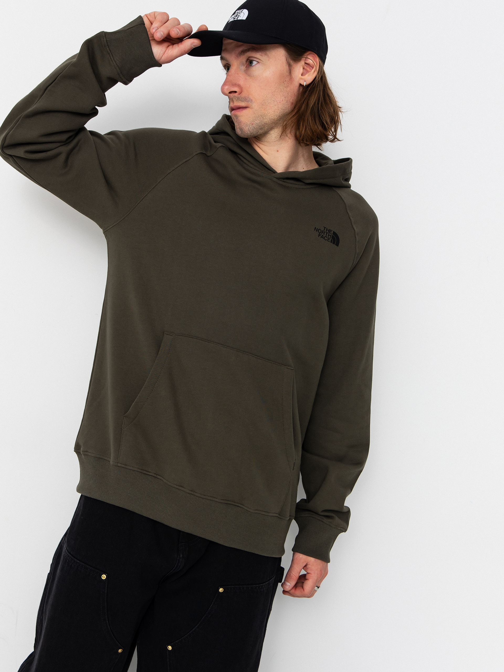 Суитшърт с качулка The North Face Box Nse Edge Of Light Infill Raglan HD (new taupe green/tnf bla)