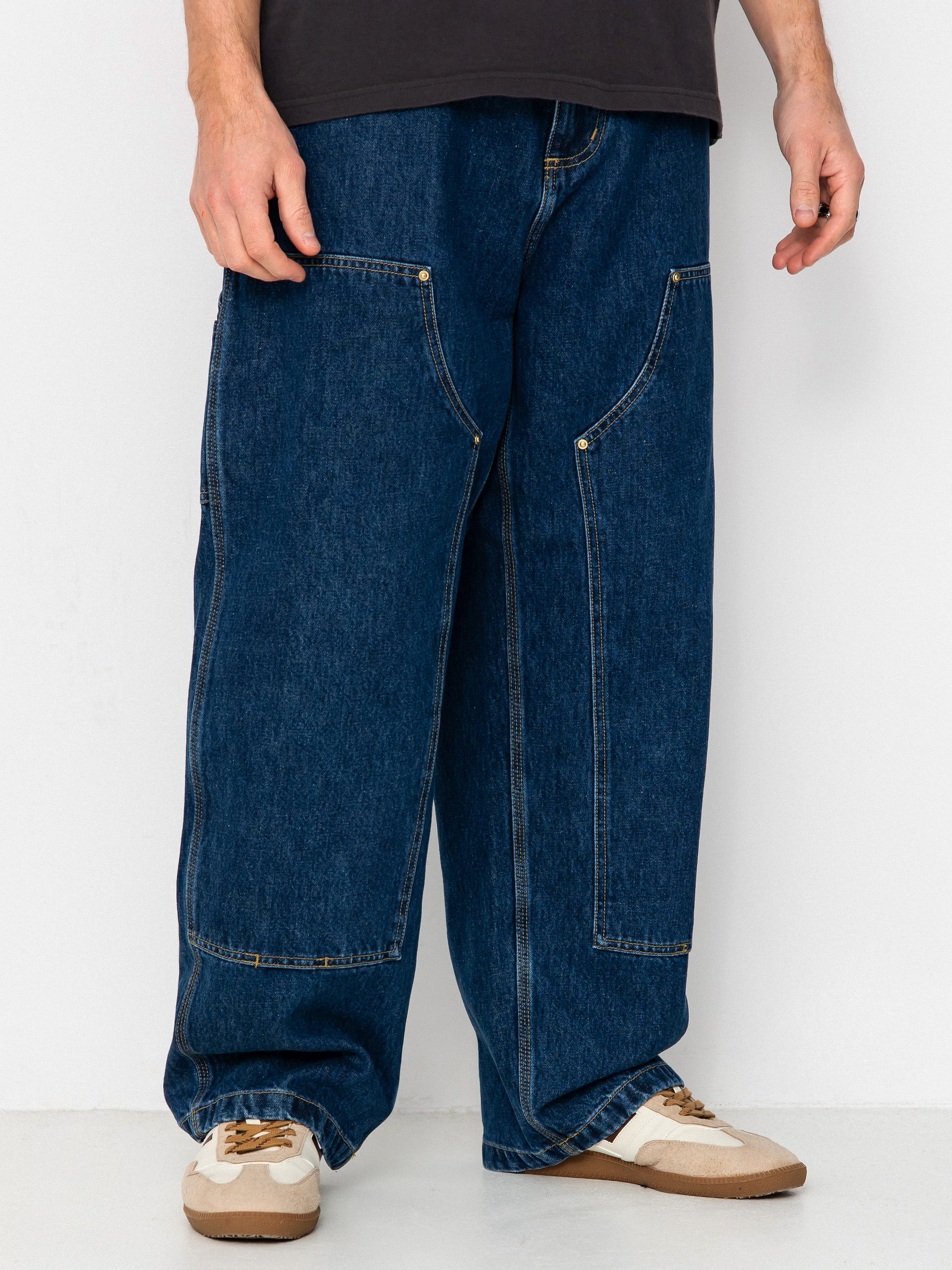 Панталони Carhartt WIP Nash Double Knee (blue/stone washed)