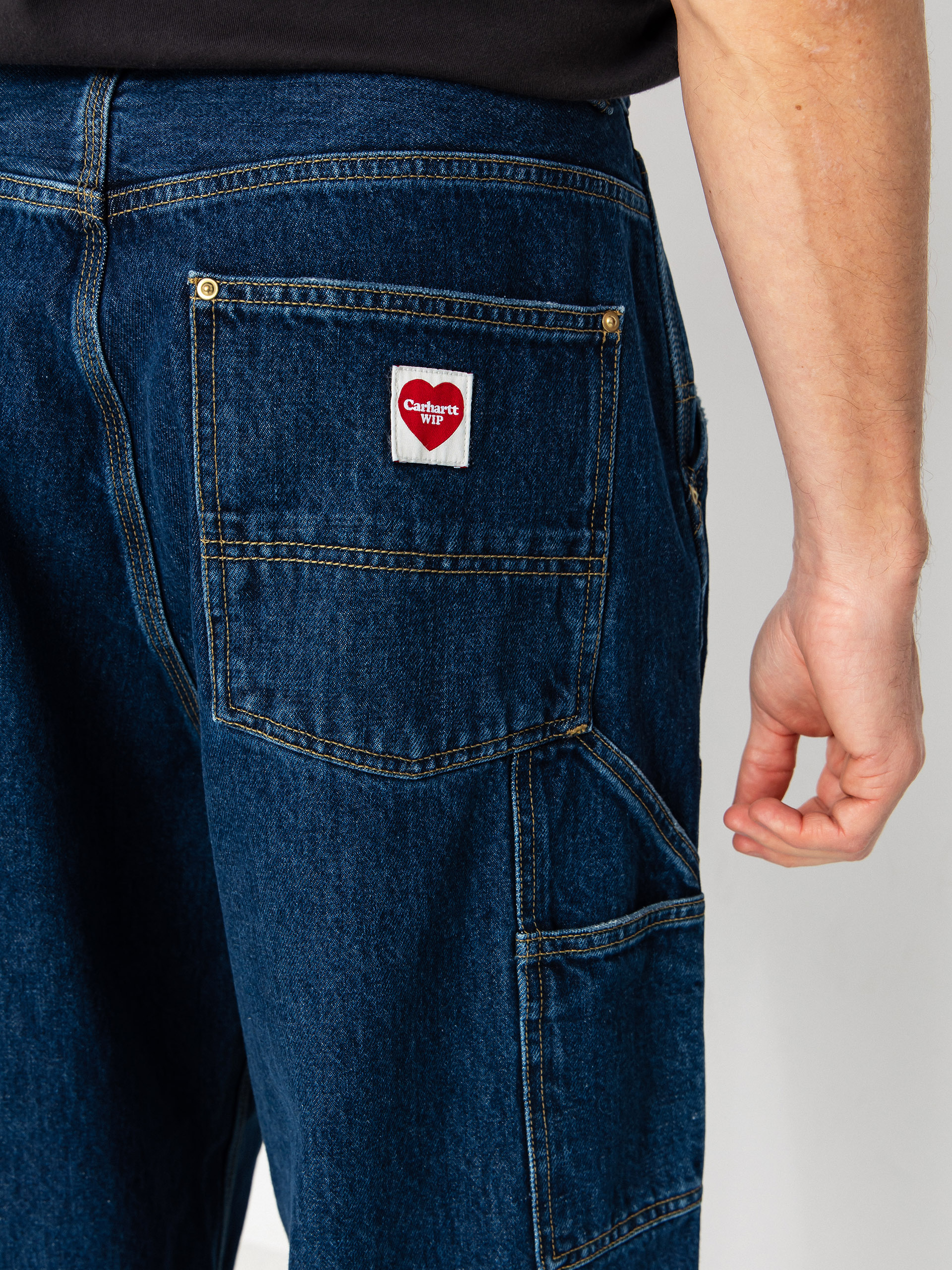 Панталони Carhartt WIP Nash Double Knee (blue/stone washed)
