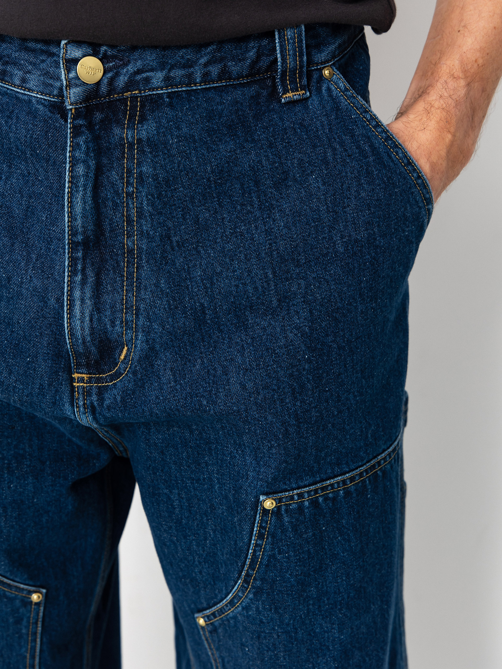 Панталони Carhartt WIP Nash Double Knee (blue/stone washed)