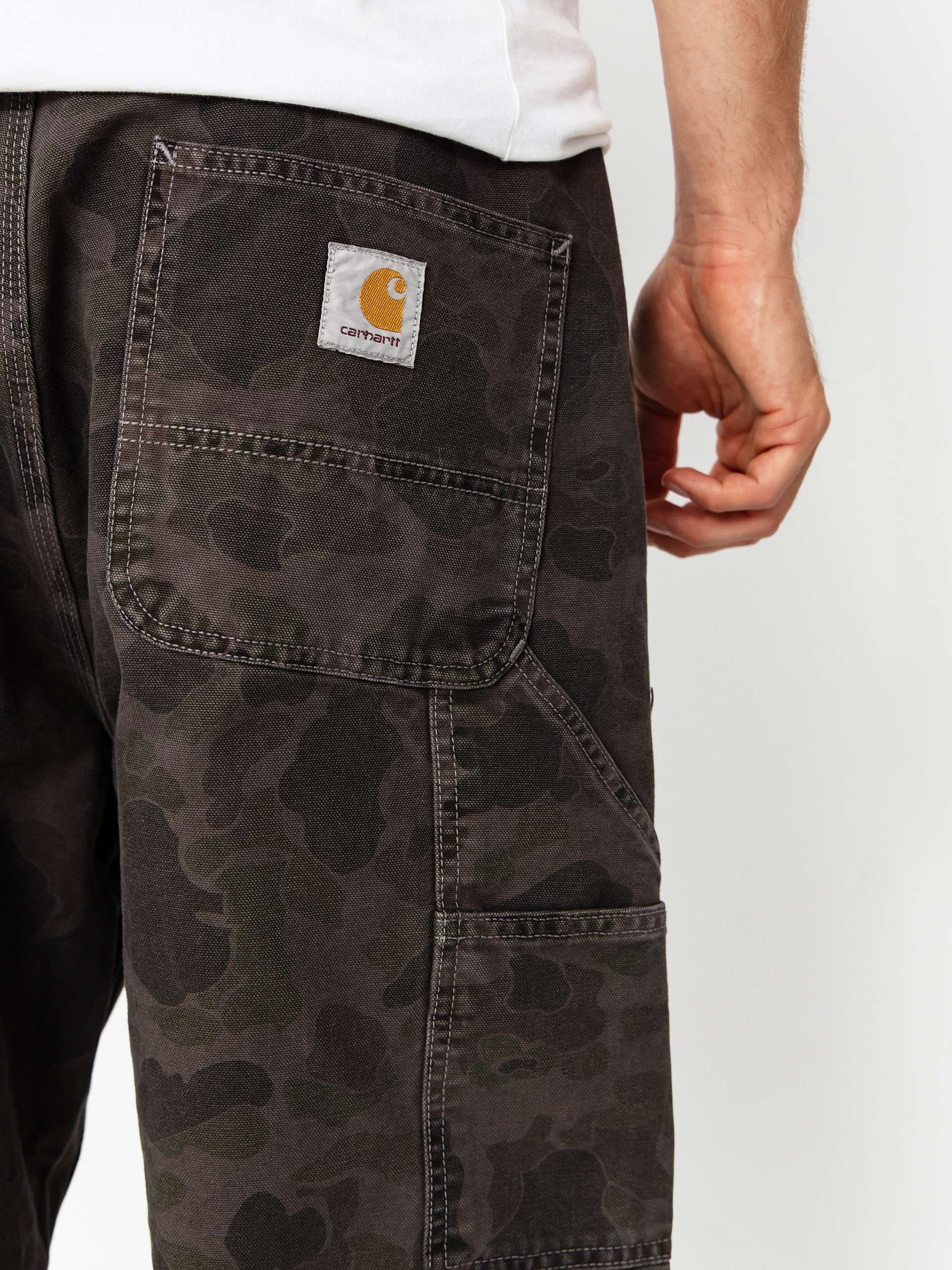 Панталони Carhartt WIP Duck Single Knee (camo duck/green/porphyry/garment dyed)