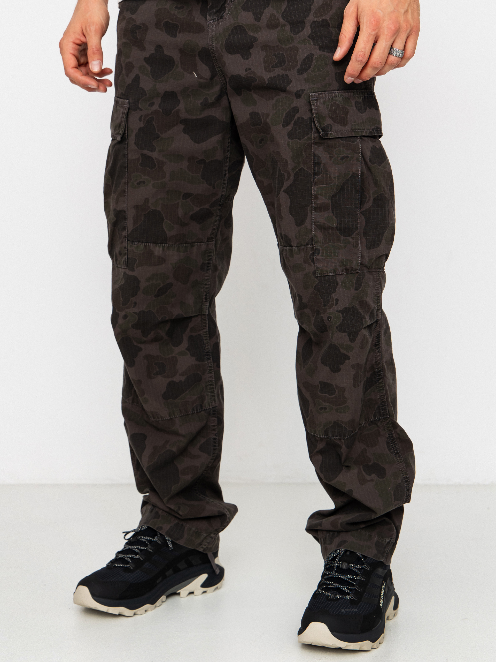 Панталони Carhartt WIP Duck Cargo (camo duck/green/porphyry/garment dyed)