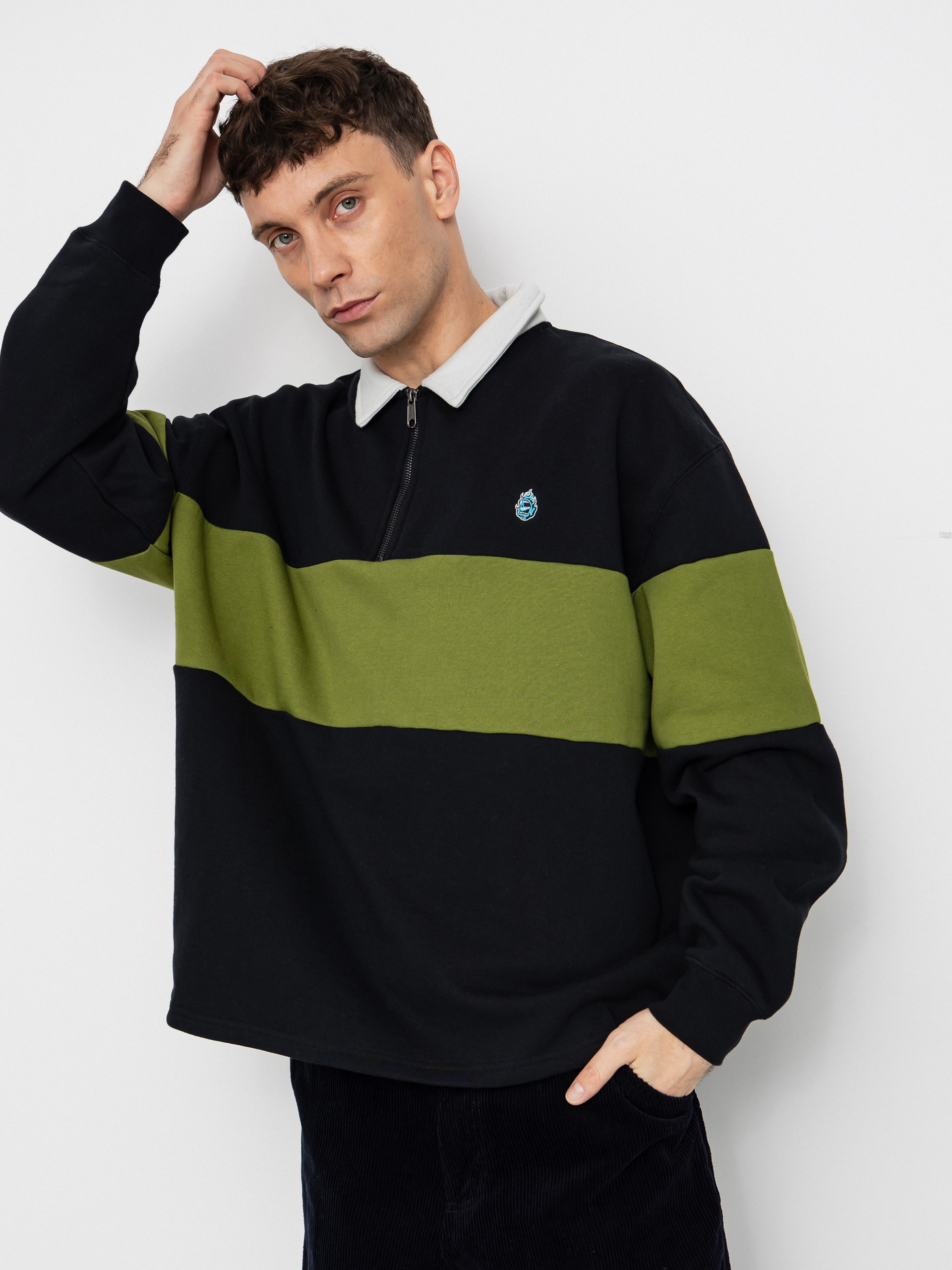 Суитшърт Santa Cruz Screaming Mini Flame 1/4 Zip (black)