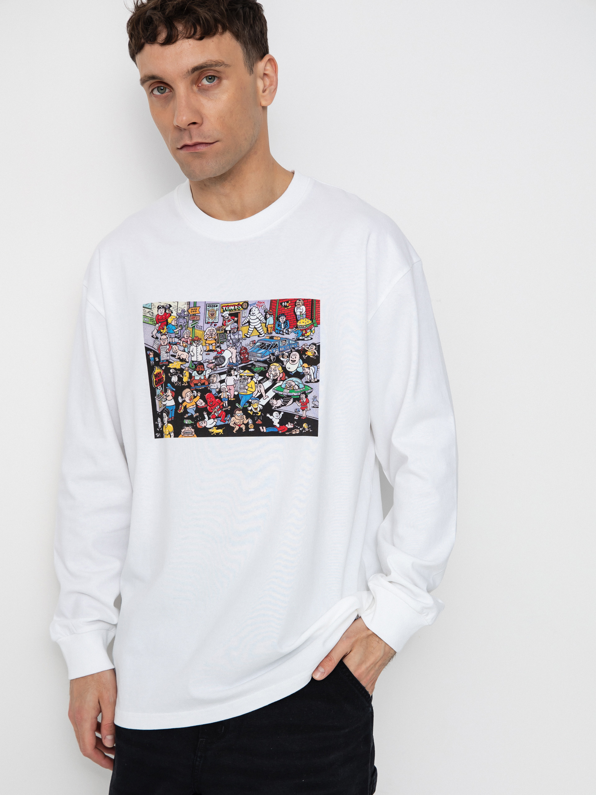 Суитшърт с качулка Polar Skate Dave Cut Outs HD (heather grey)