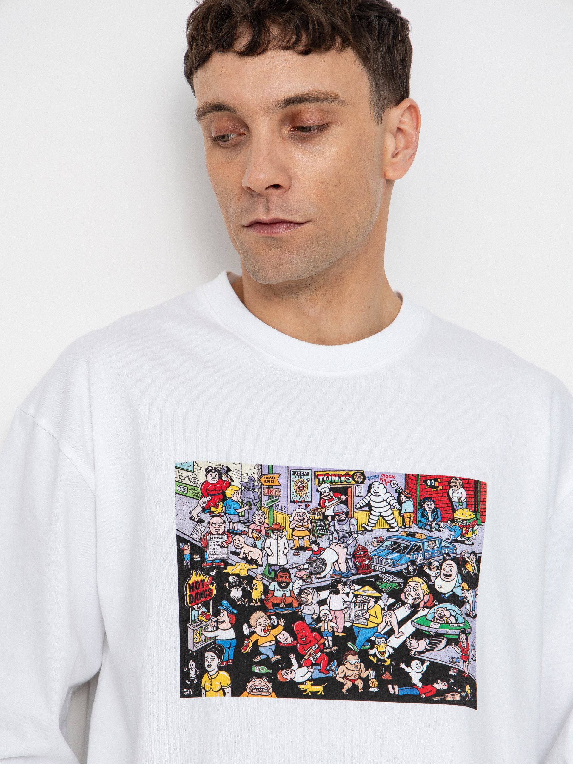 Суитшърт с качулка Polar Skate Dave Cut Outs HD (heather grey)