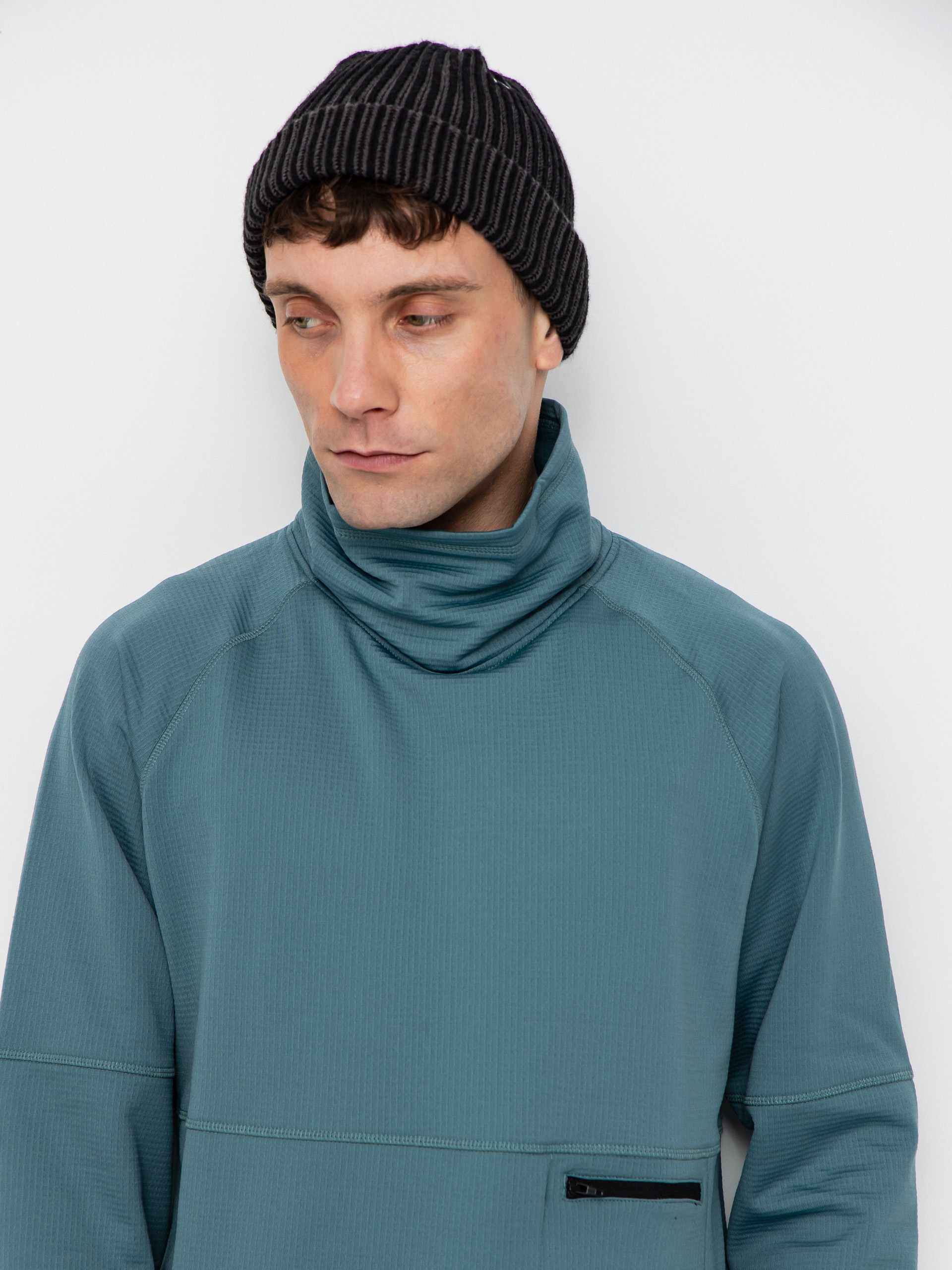 Суитшърт Jones Snowboards Flagship Rec Grid 1/2 Zip (atlantic blue)