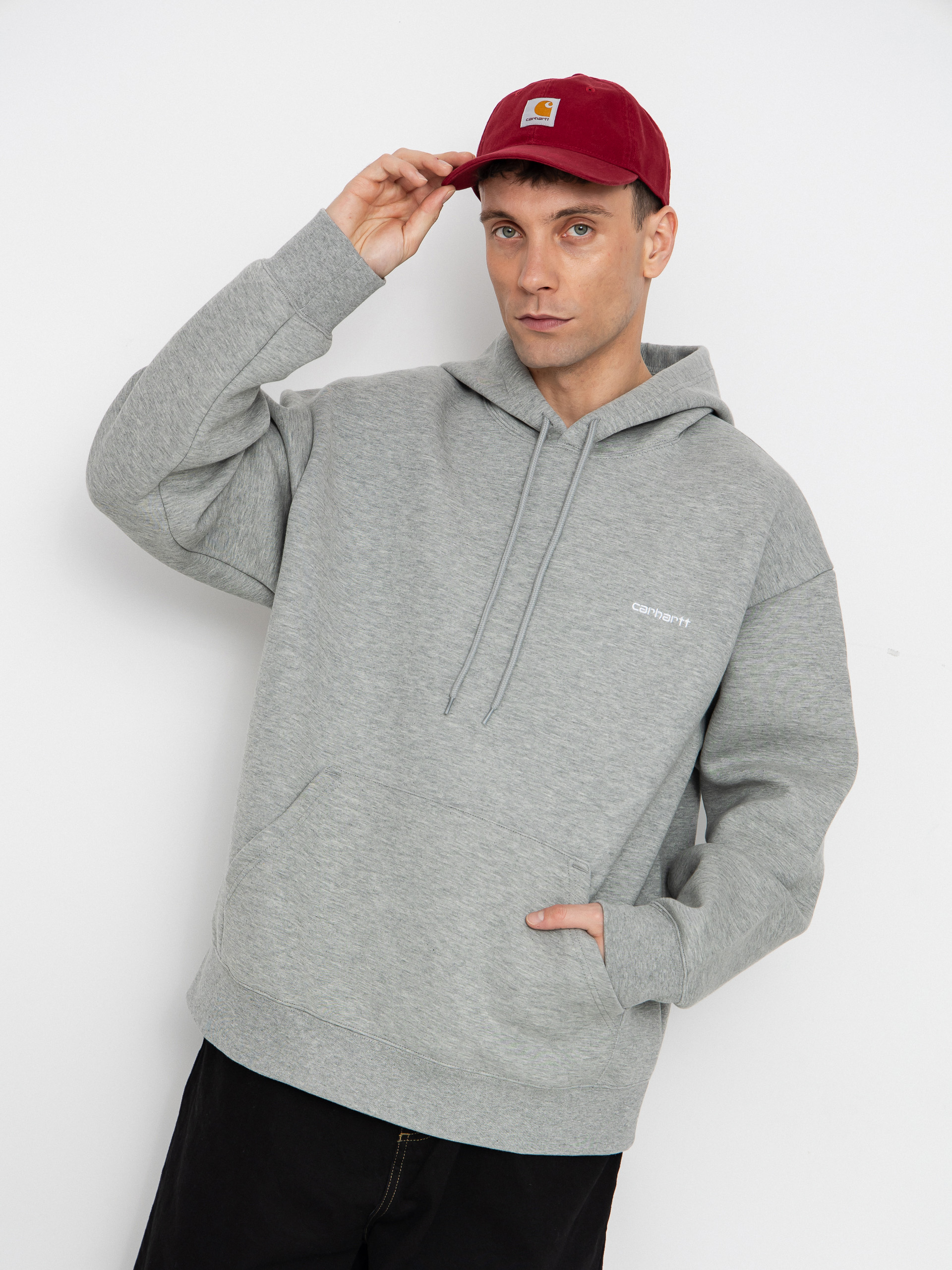 Суитшърт с качулка Carhartt WIP Alda HD (grey heather/white)