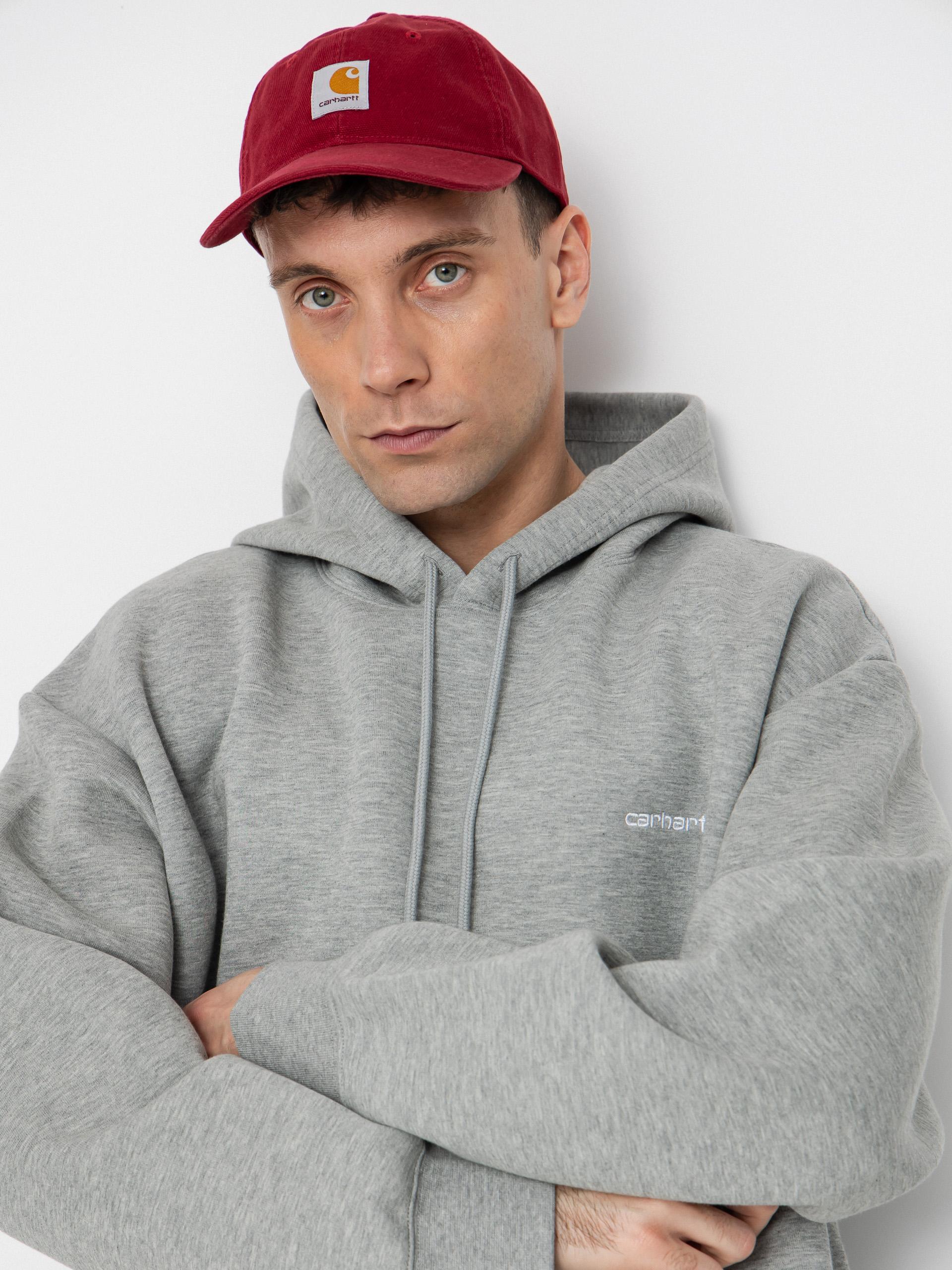 Суитшърт с качулка Carhartt WIP Alda HD (grey heather/white)