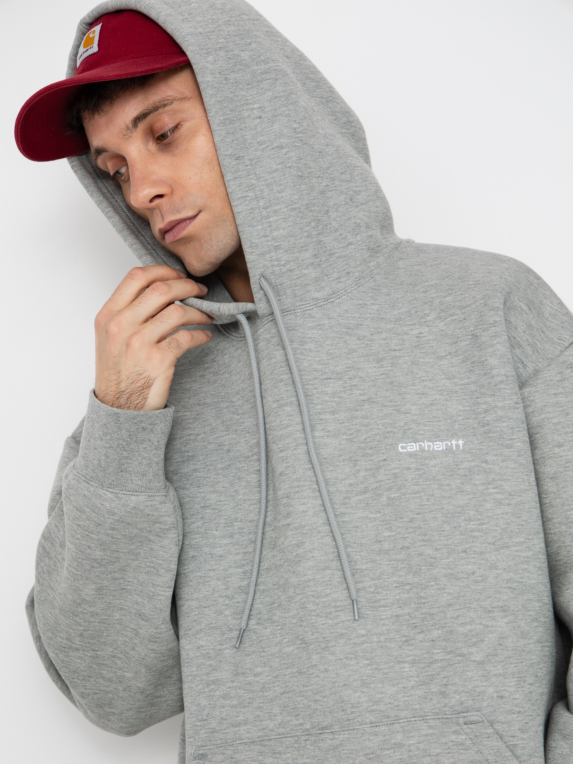 Суитшърт с качулка Carhartt WIP Alda HD (grey heather/white)