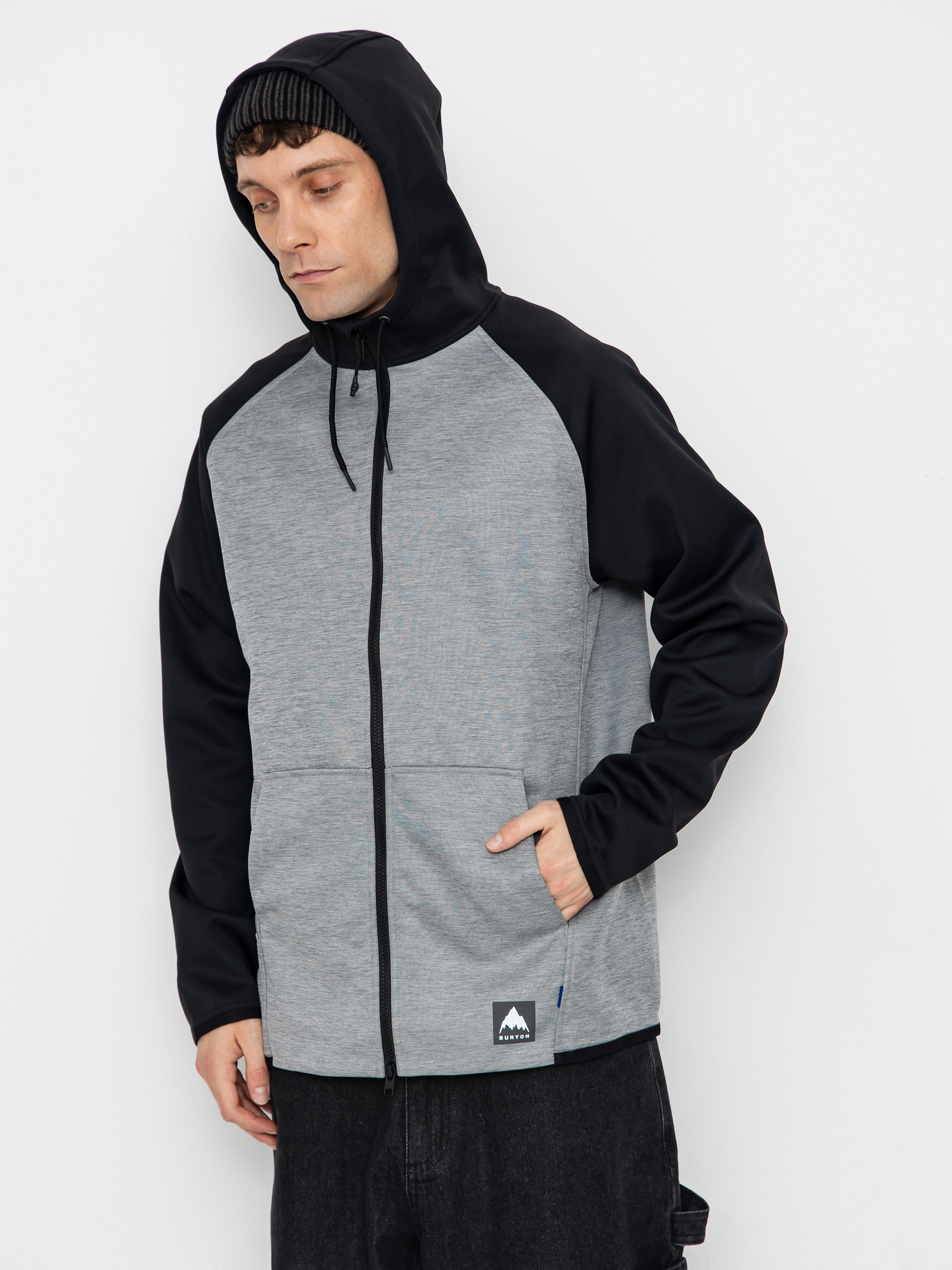 Мъжки Термо суитшърт Burton Crown ZHD (gray heather/true black)