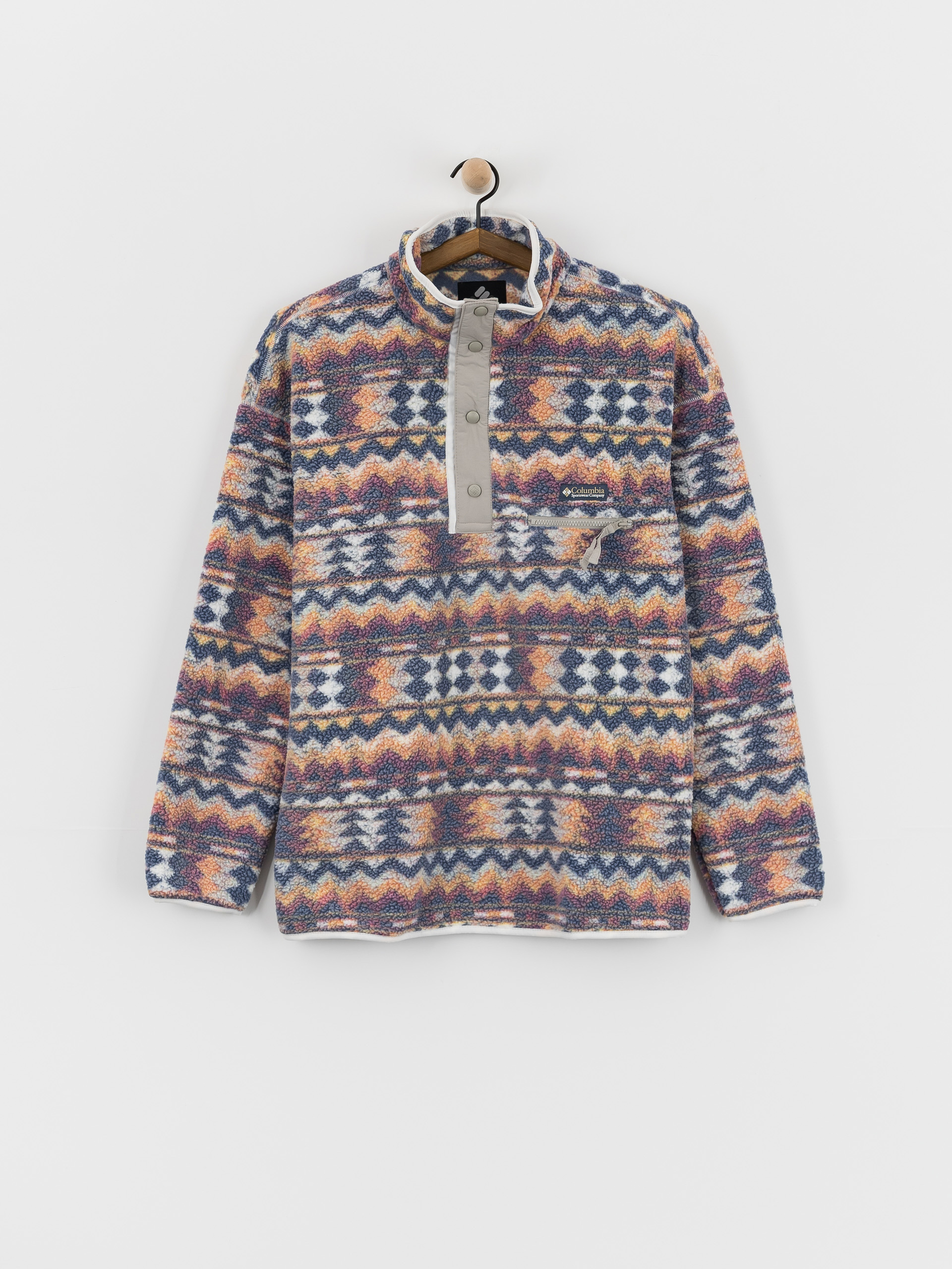 Мъжки Поларени суитшърт Columbia Helvetia II Printed Half Snap (sea salt/retrotree)