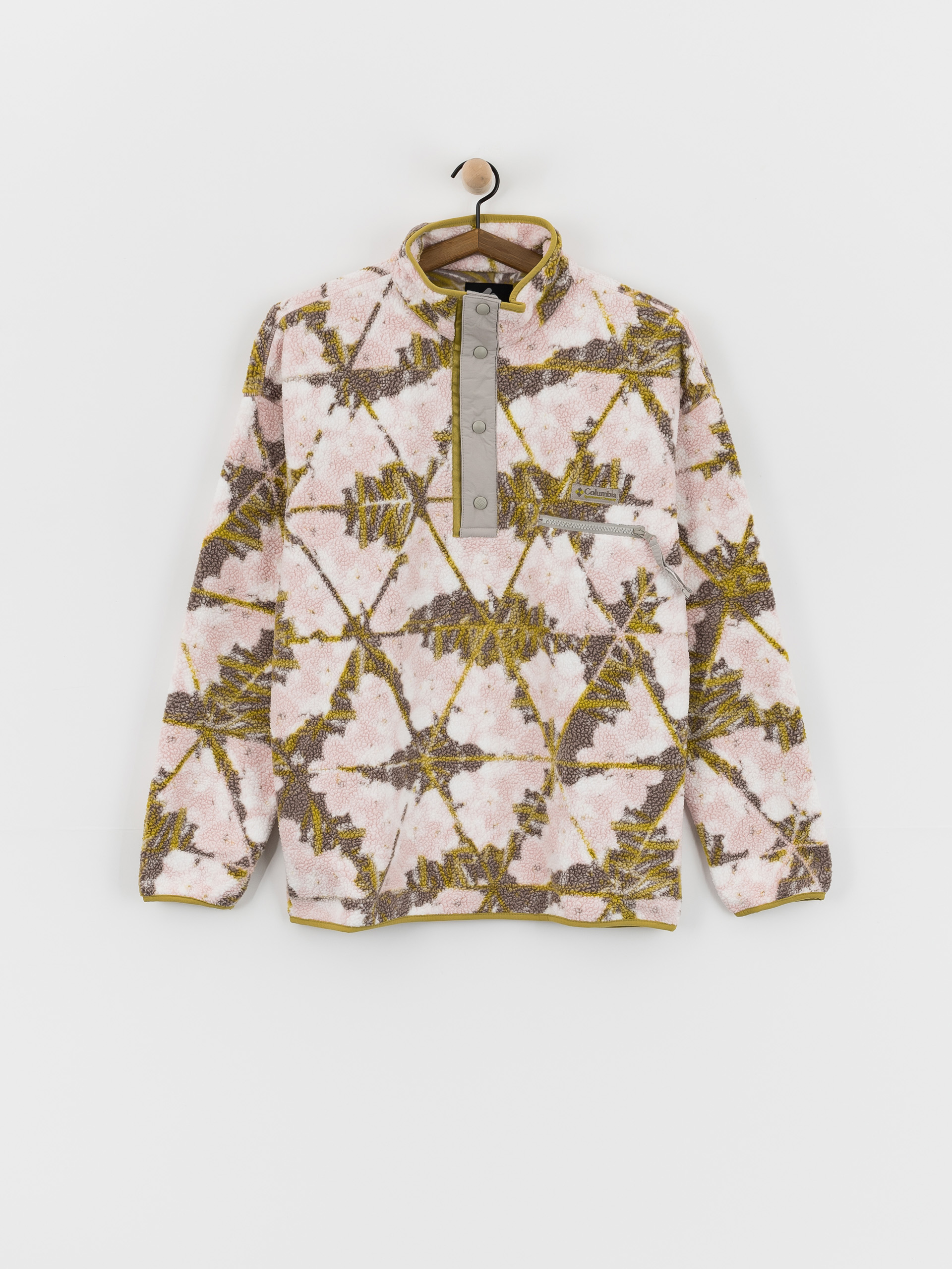 Мъжки Поларени суитшърт Columbia Helvetia II Printed Half Snap (pink agate/florascope)