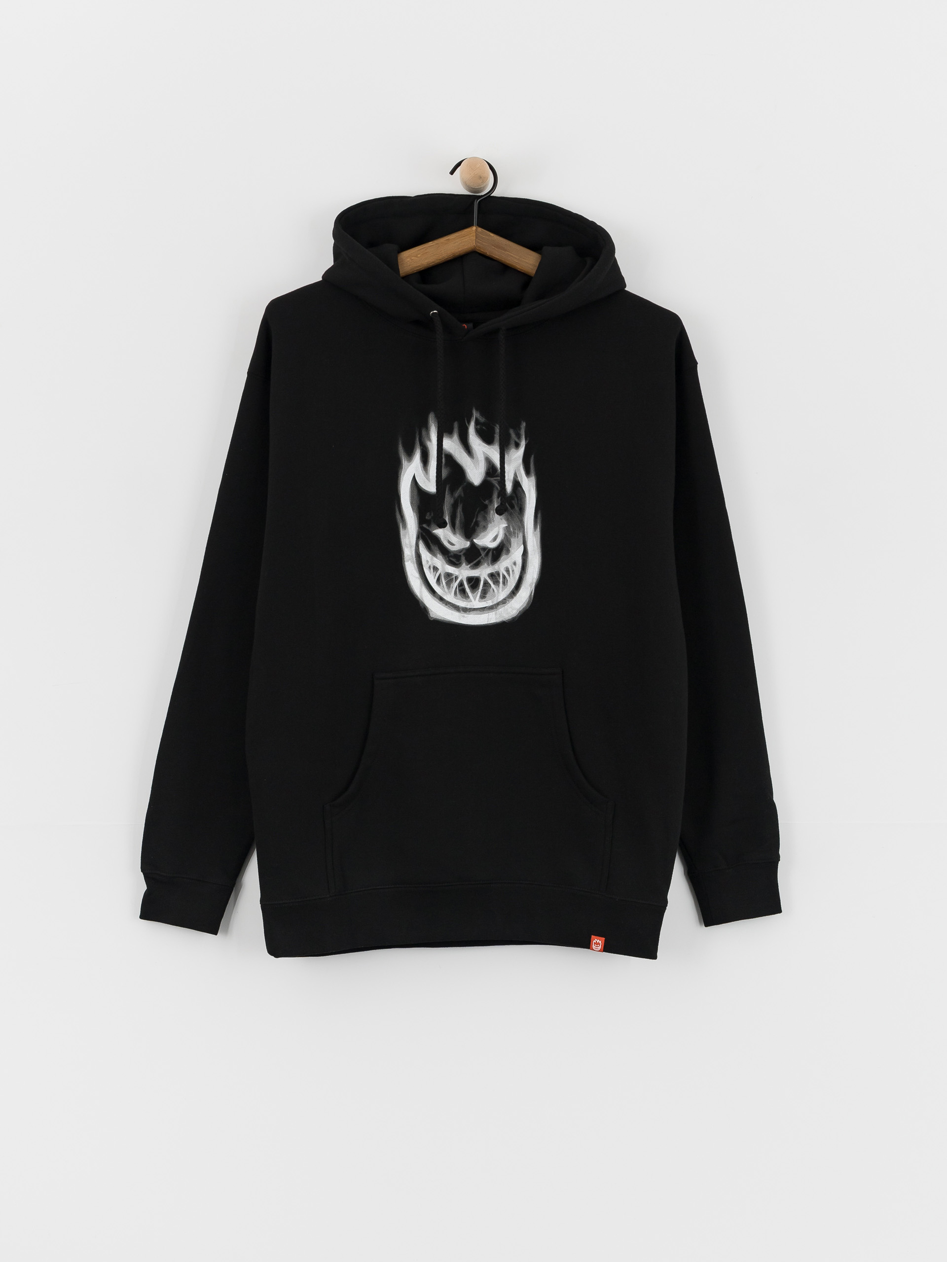 Суитшърт с качулка Spitfire Bighead Smoke HD (black w/white print)