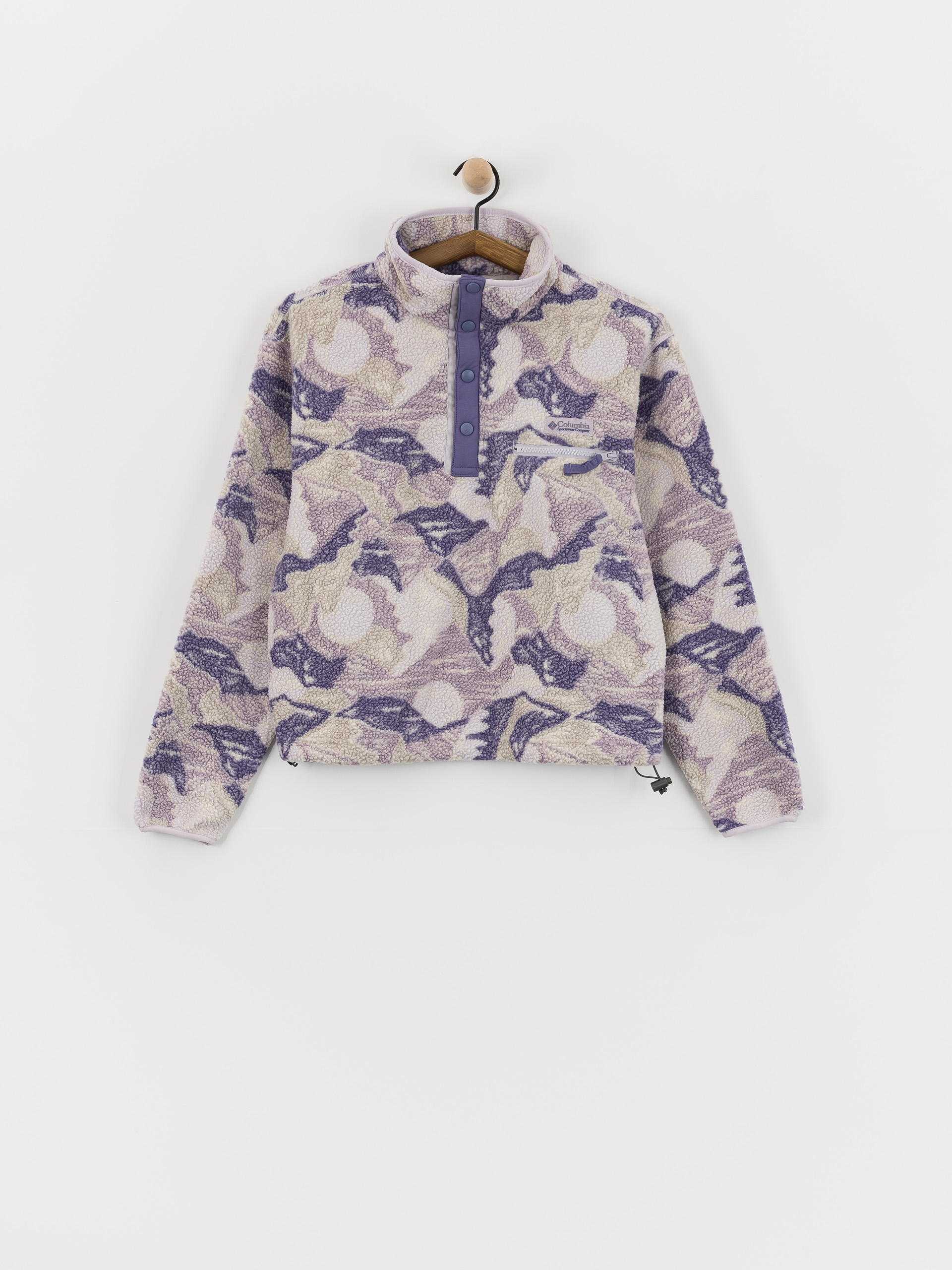 Дамски Поларени суитшърт Columbia Helvetia II Printed Cropped Half Snap (lavender pearl/sunscape)