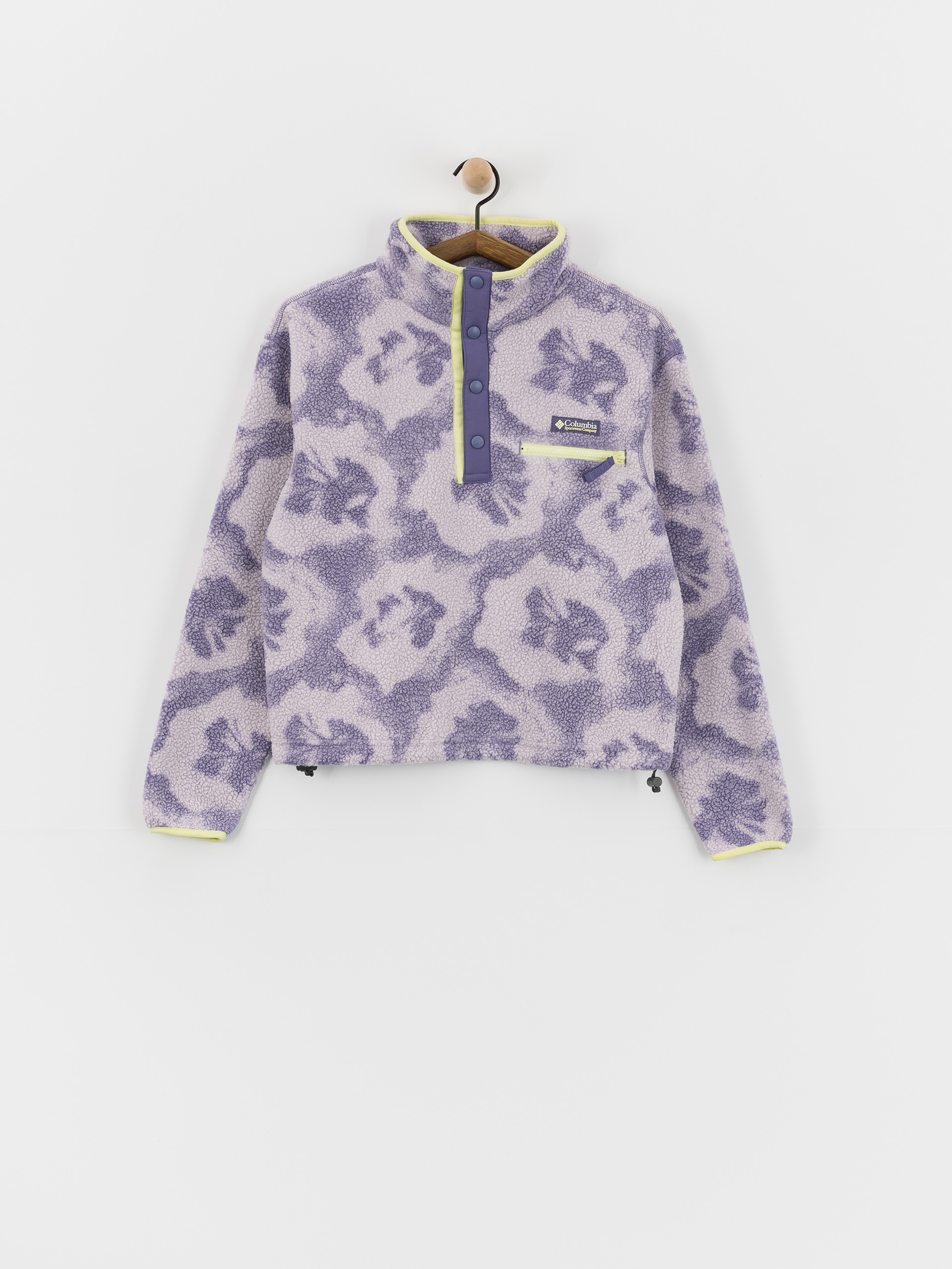 Поларени суитшърт Columbia Helvetia II Printed Cropped Half Snap Wmn (stormwatch/sprayflower)