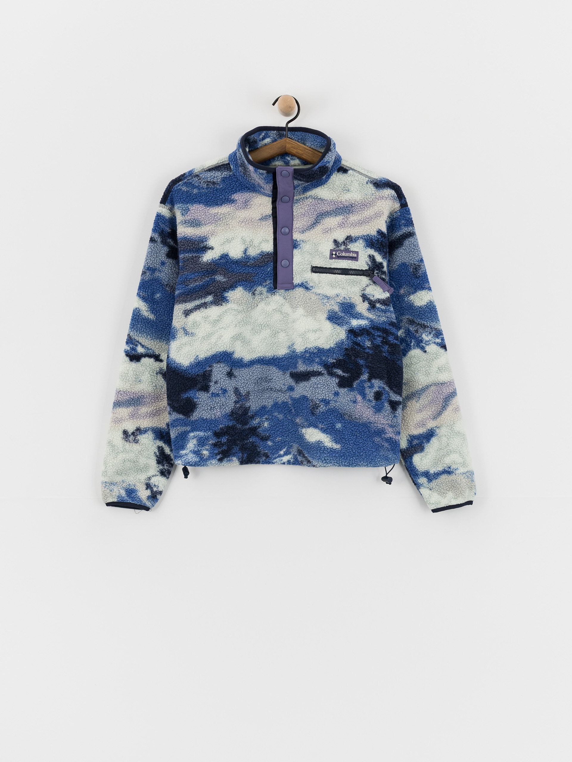 Поларени суитшърт Columbia Helvetia II Printed Cropped Half Snap Wmn (nocturnal/dreaming)