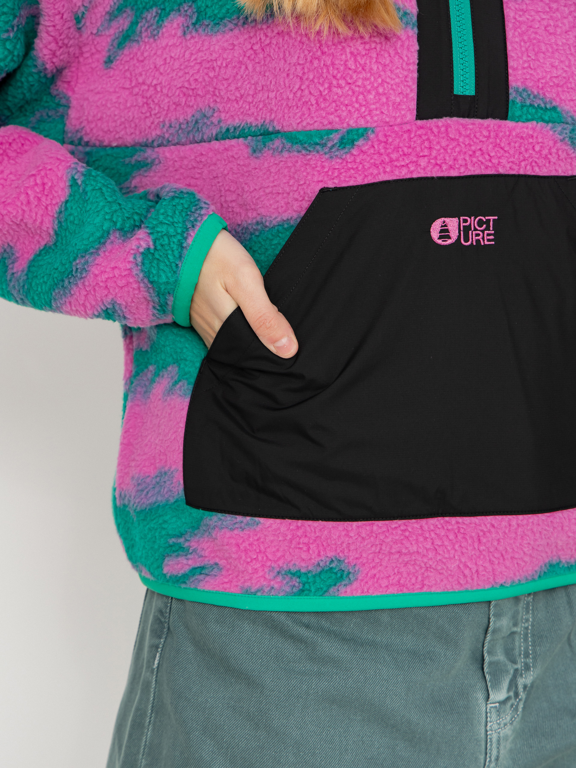 Дамски Поларени суитшърт Picture Zelkova Printed 1/4 Zip (retro bliss print)