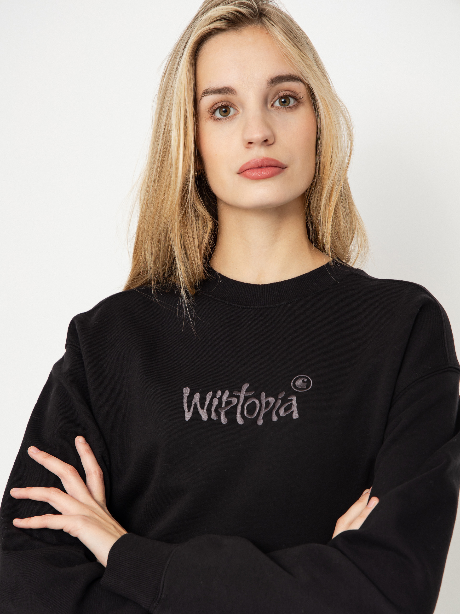 Суитшърт Carhartt WIP Wiptopia Script Wmn (black/dark grey)