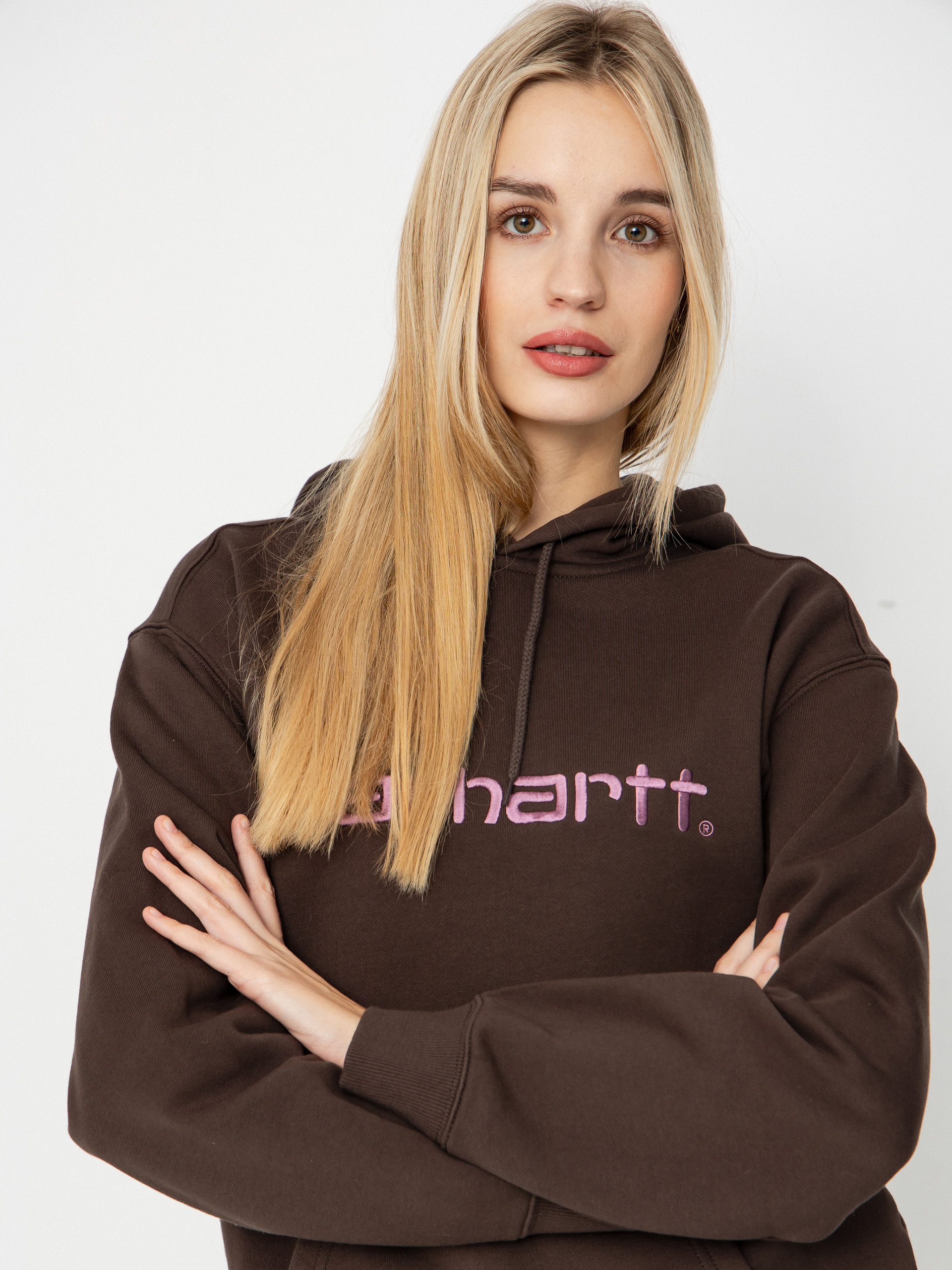 Суитшърт с качулка Carhartt WIP Carhartt HD Wmn (vitola/phlox)