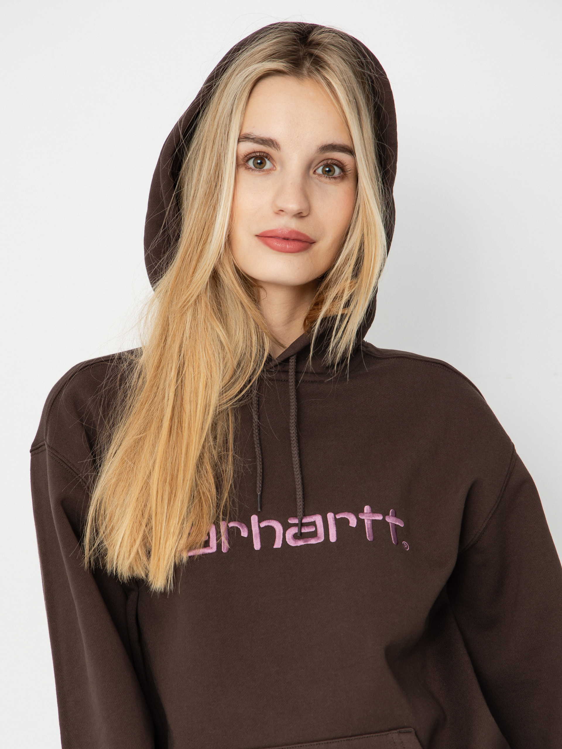 Суитшърт с качулка Carhartt WIP Carhartt HD Wmn (vitola/phlox)