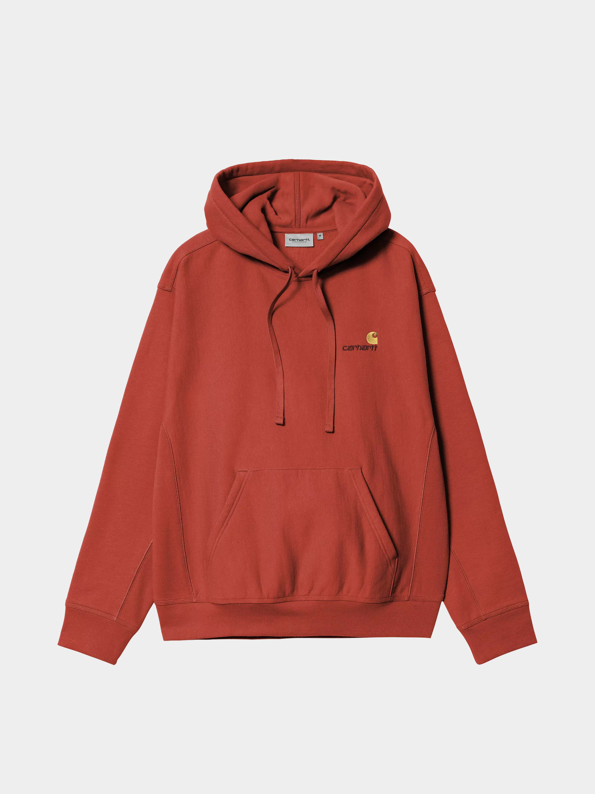 Суитшърт с качулка Carhartt WIP American Script HD (oxide red)