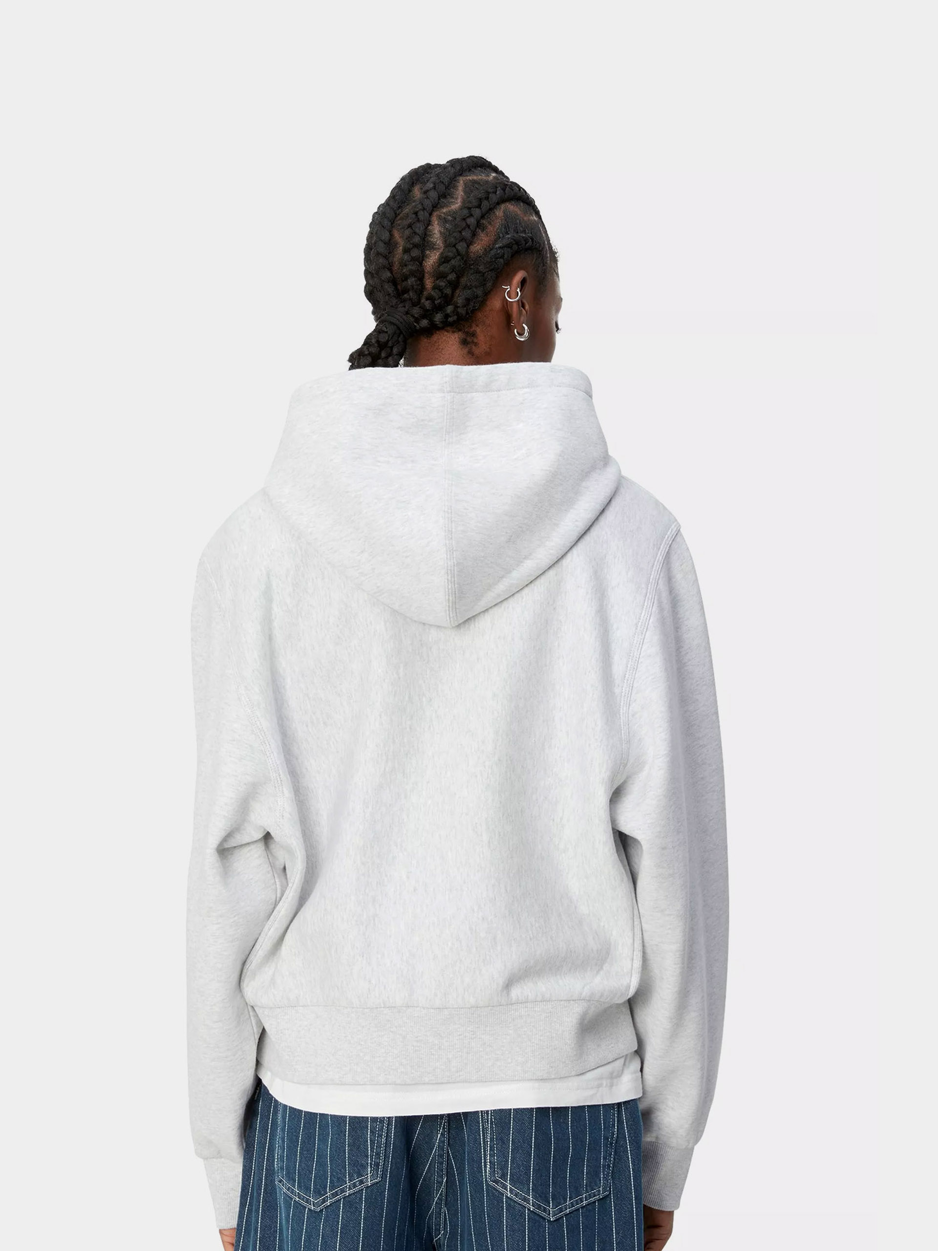 Суитшърт с качулка Carhartt WIP American Script ZHD Wmn (ash heather)
