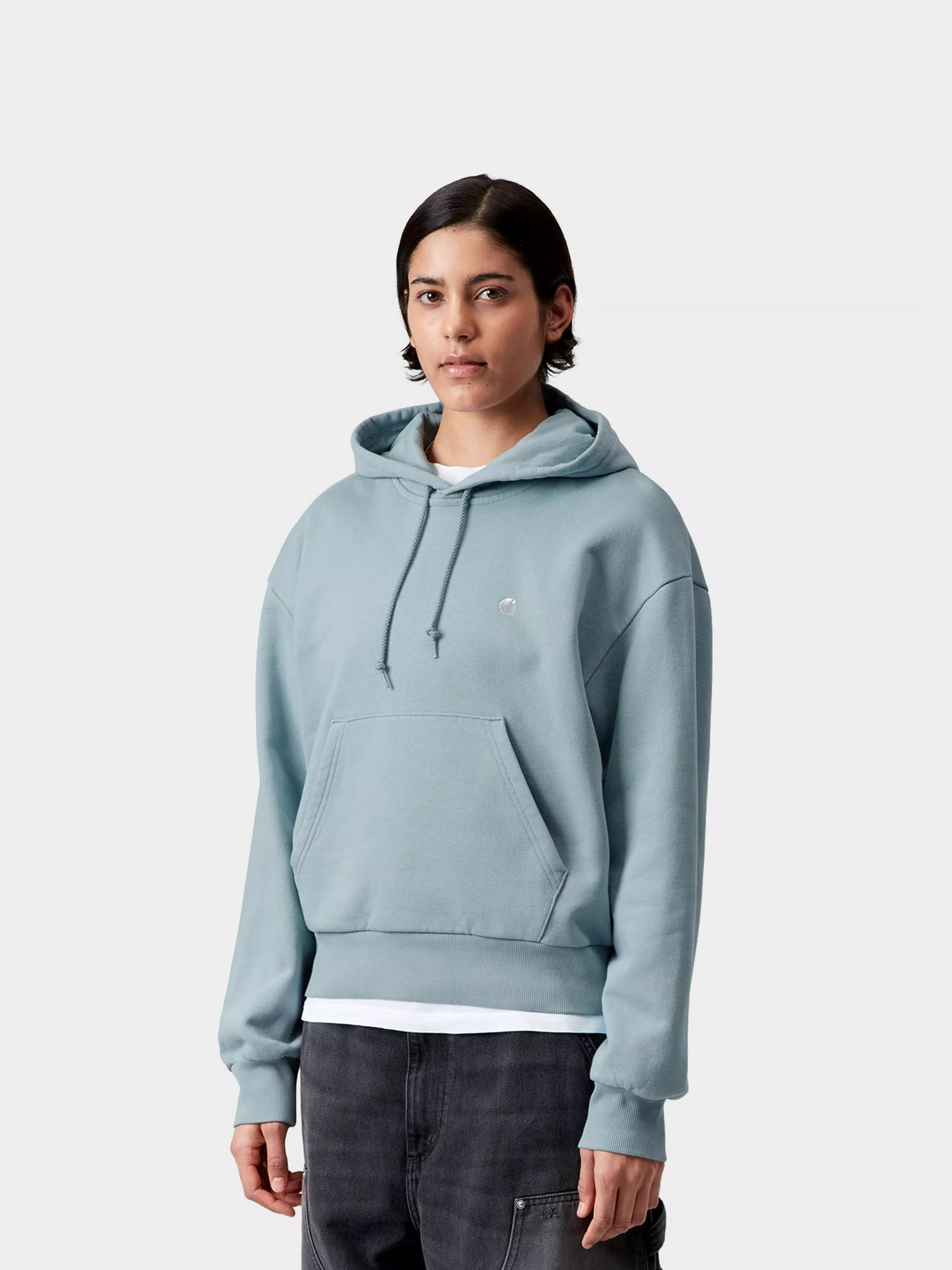 Суитшърт с качулка Carhartt WIP Casey HD Wmn (tourmaline/silver)
