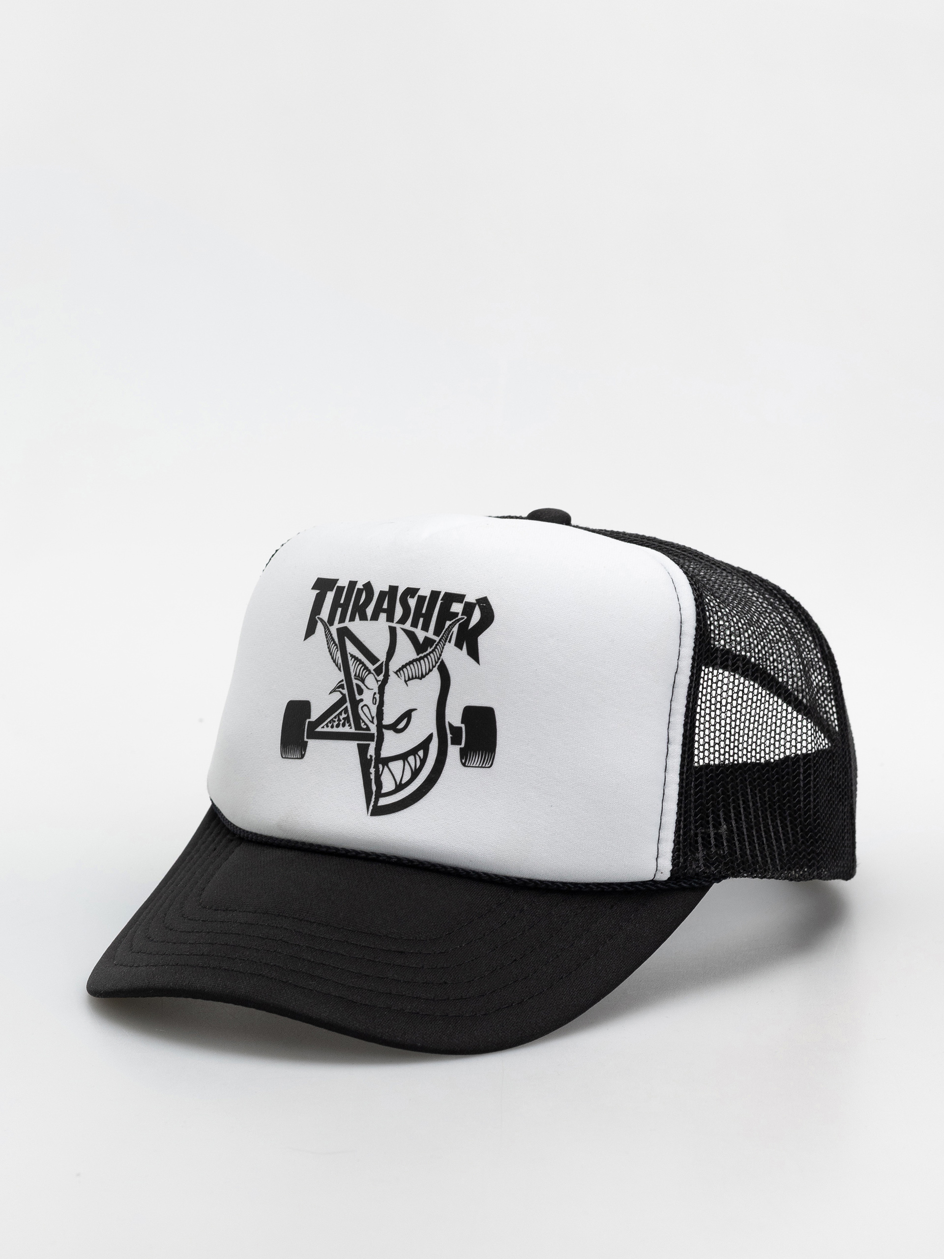Шапка с козирка Thrasher x Spitfire Thrash & Burn (black/white/black)