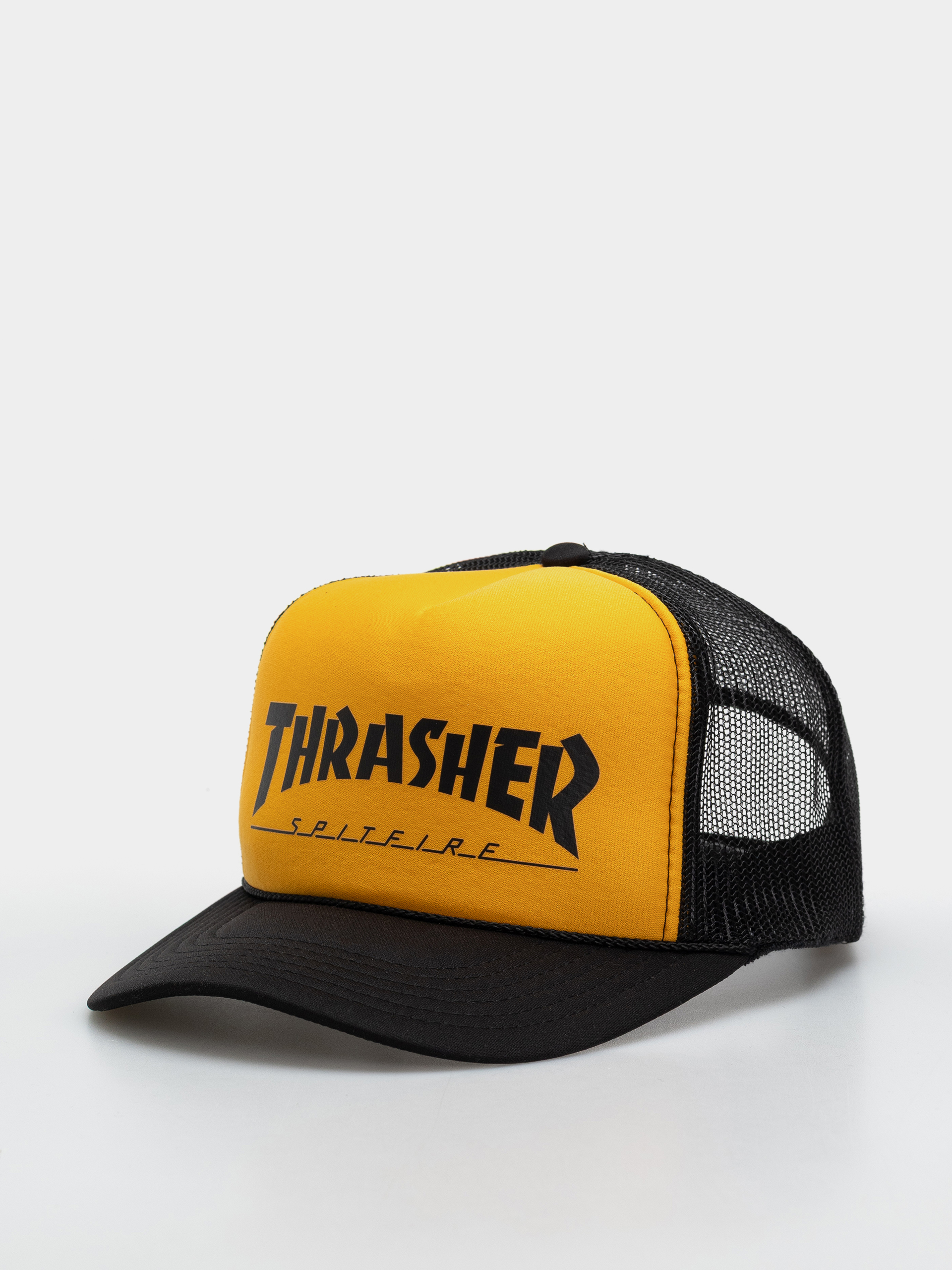 Шапка с козирка Thrasher x Spitfire (black/gold/black)