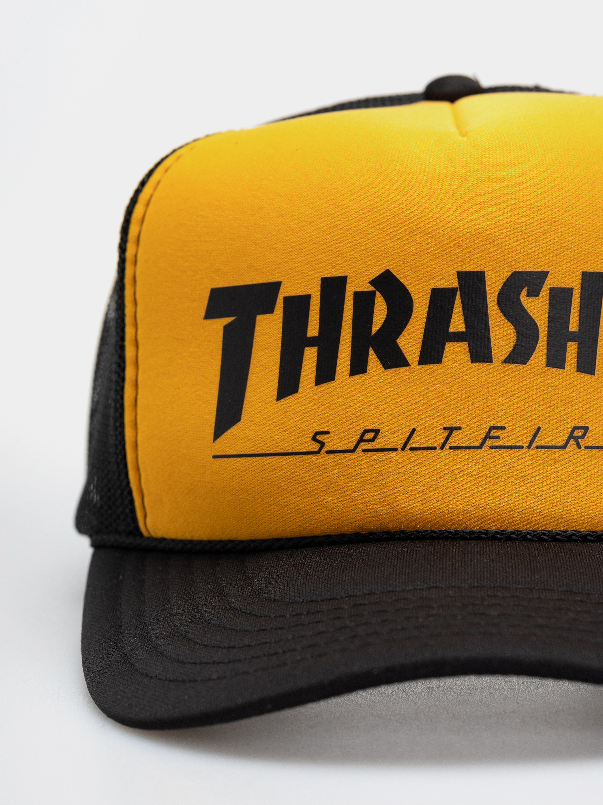 Шапка с козирка Thrasher x Spitfire (black/gold/black)