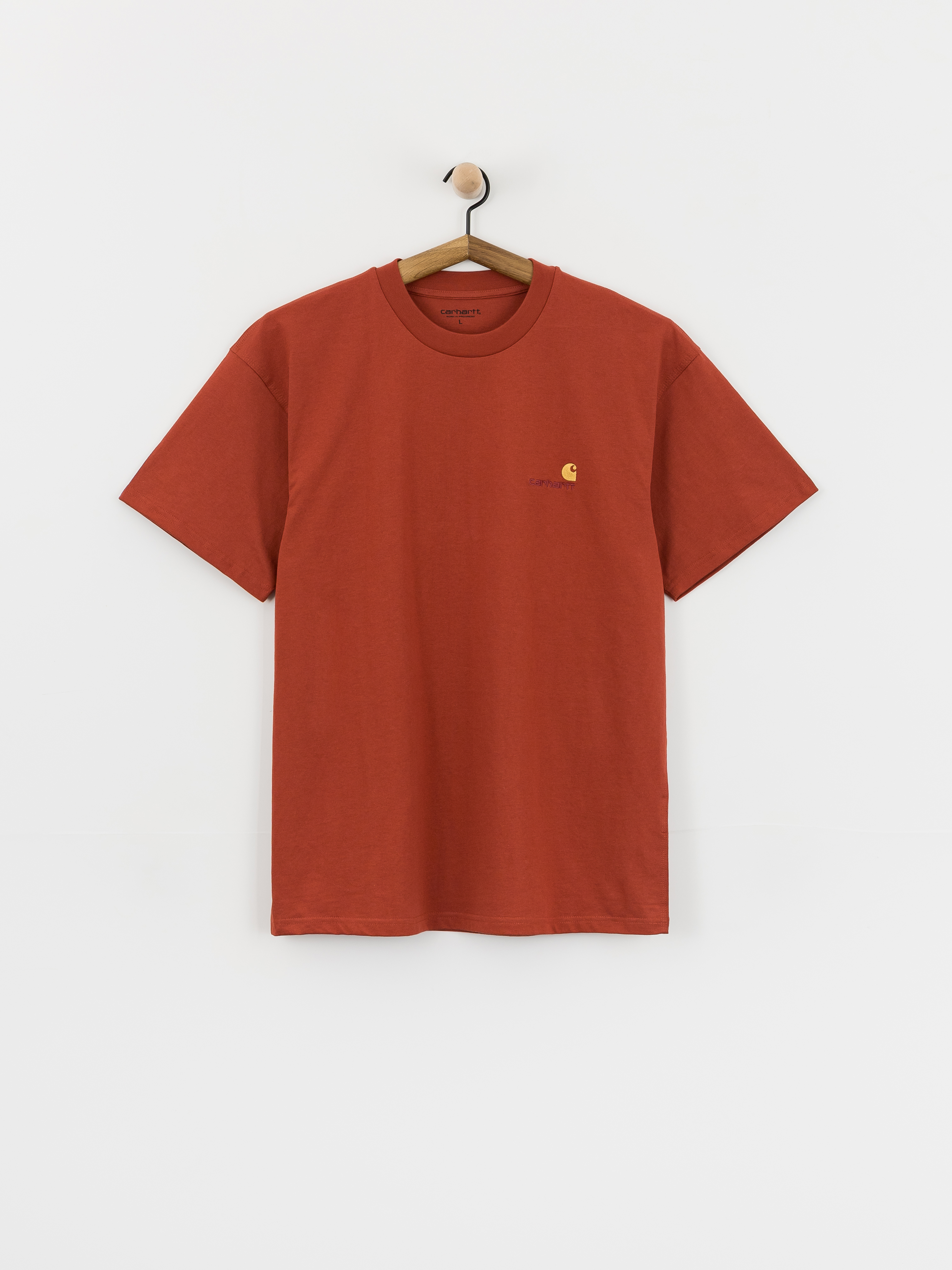 Тениска Carhartt WIP American Script (oxide red)
