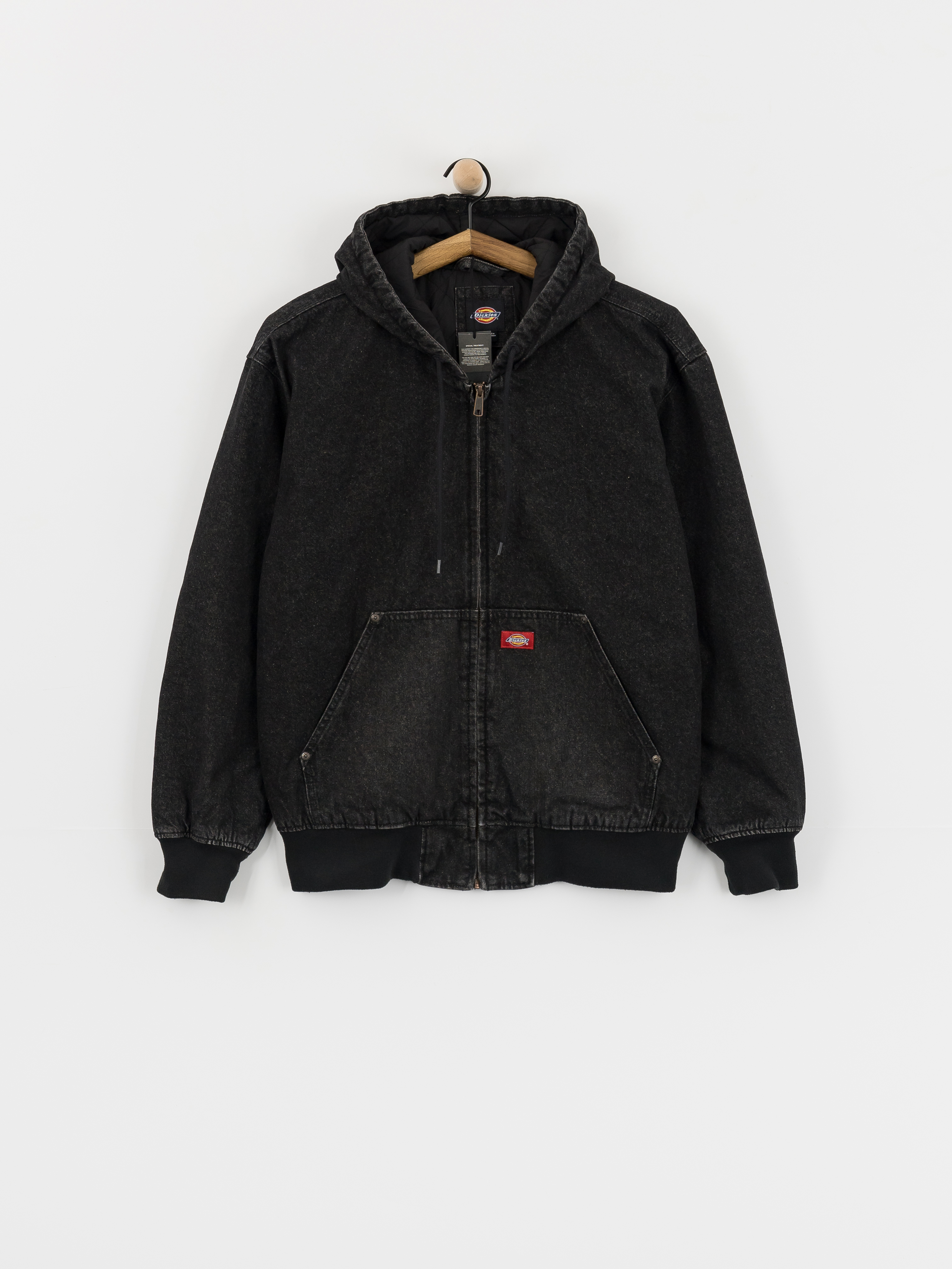 Яке Dickies Hilham Lined Denim Hooded Bomber (black wash faded)