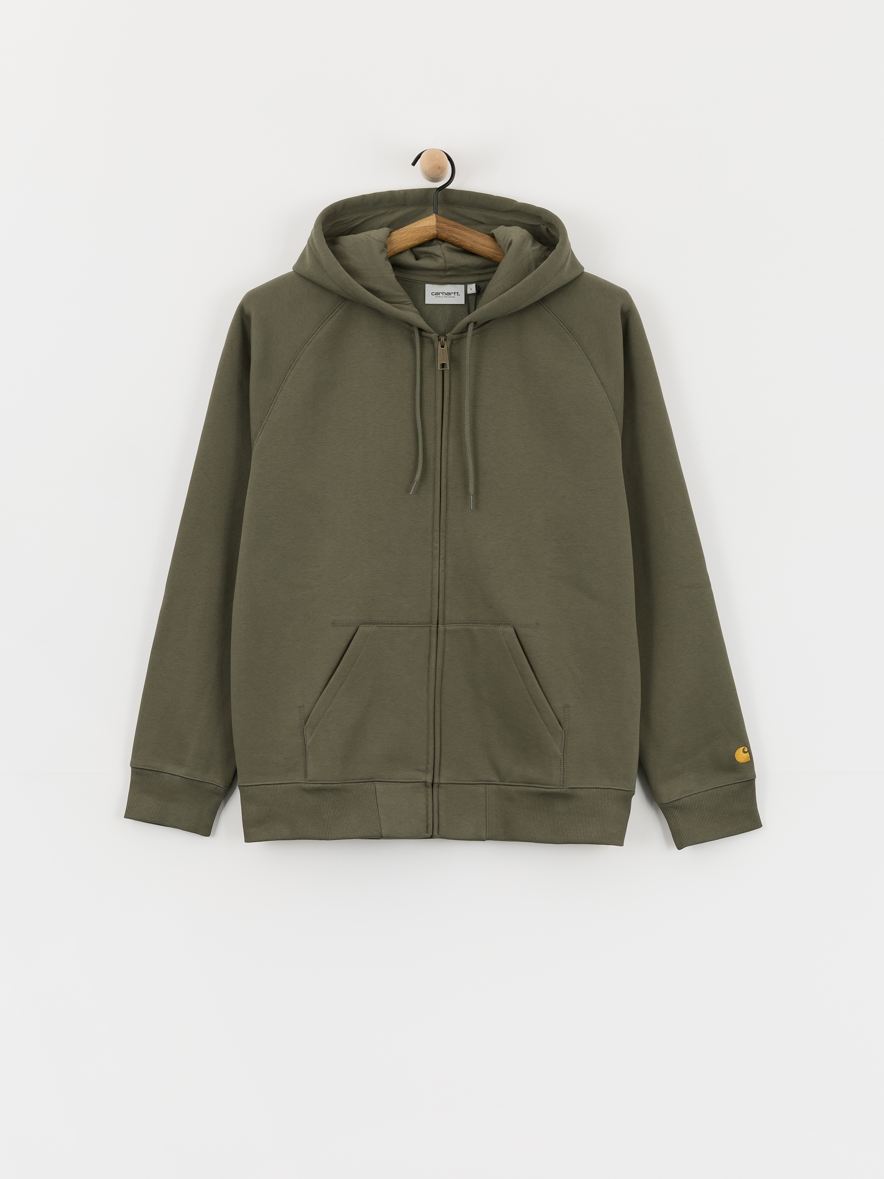 Суитшърт с качулка Carhartt WIP Chase ZHD (leaf/gold)