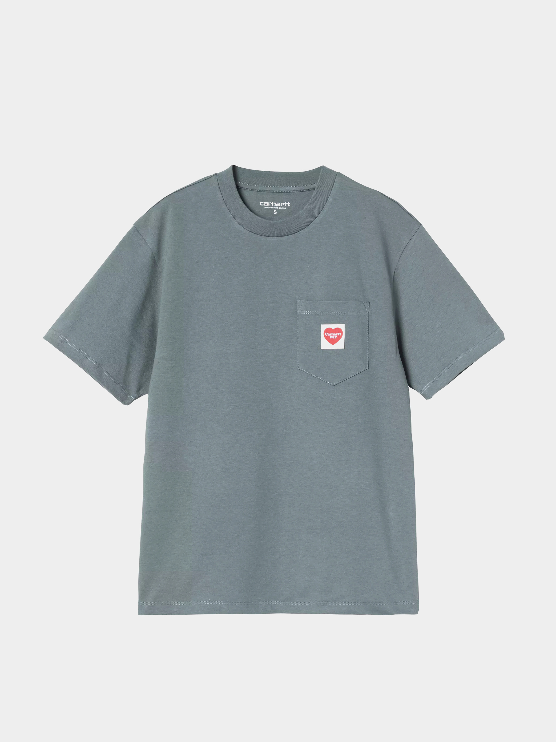 Тениска Carhartt WIP Pocket Heart Wmn (cozy blue/red)