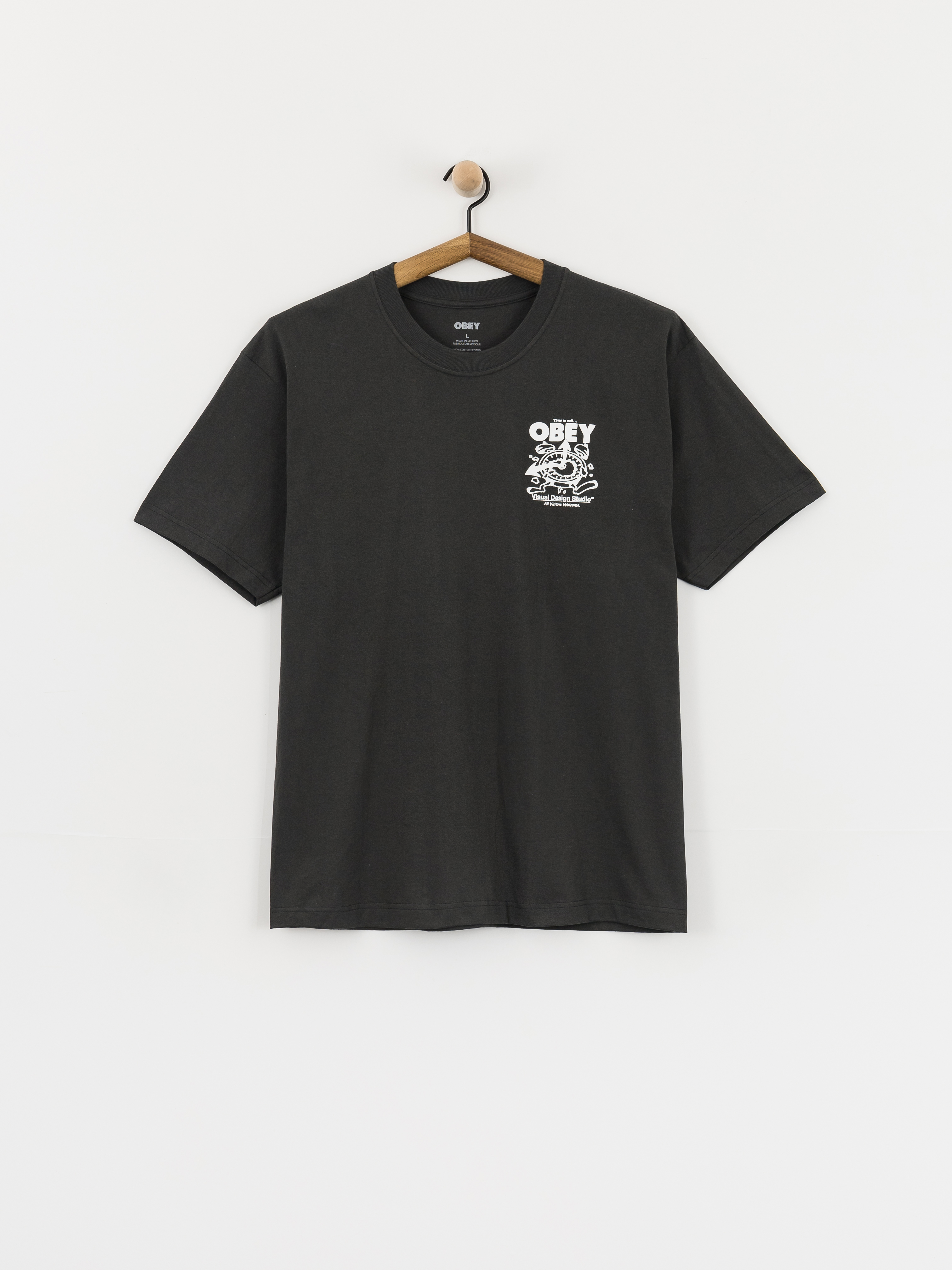 Тениска OBEY Time To Call Obey (vintage black)