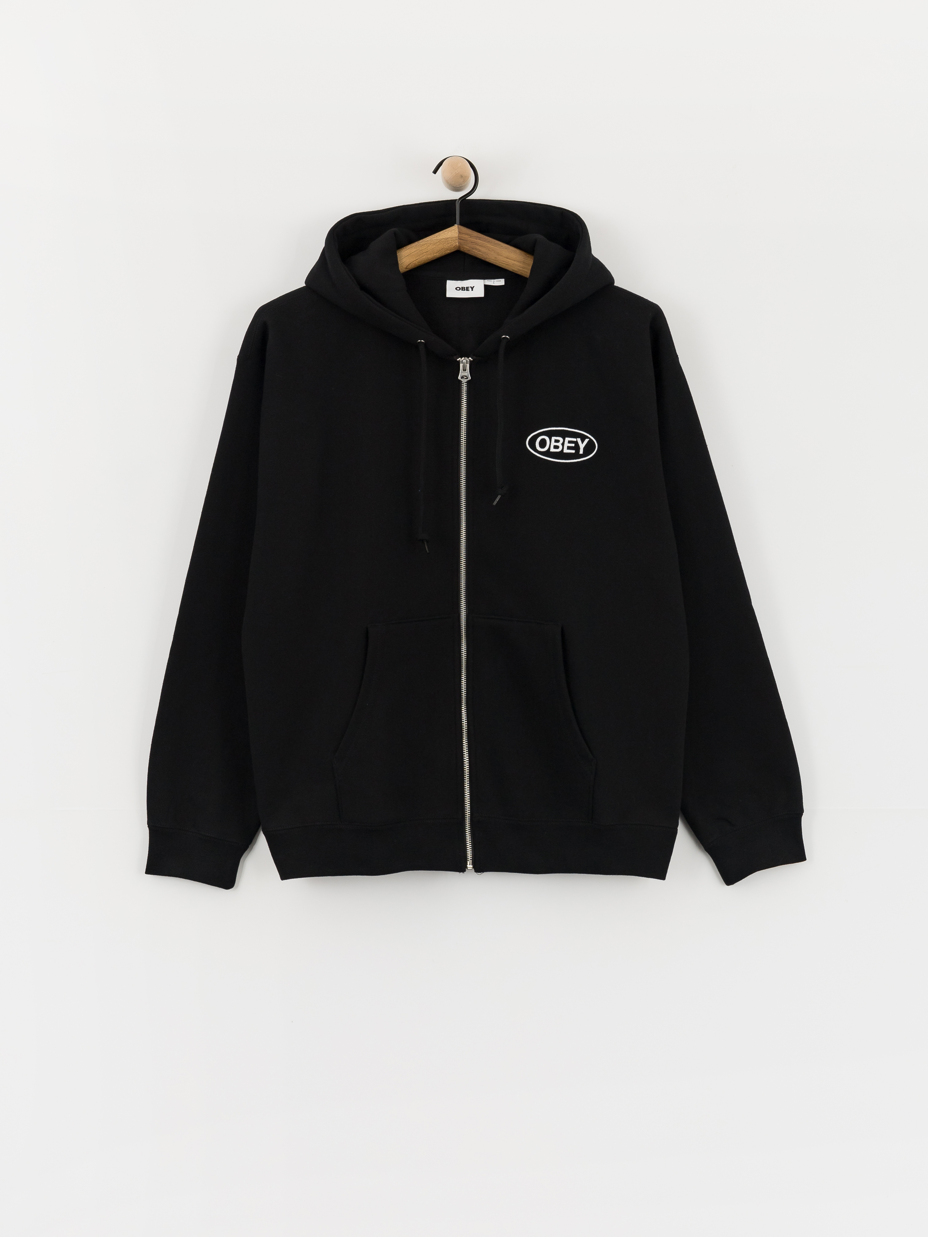 Суитшърт с качулка OBEY Oval ZHD (black)