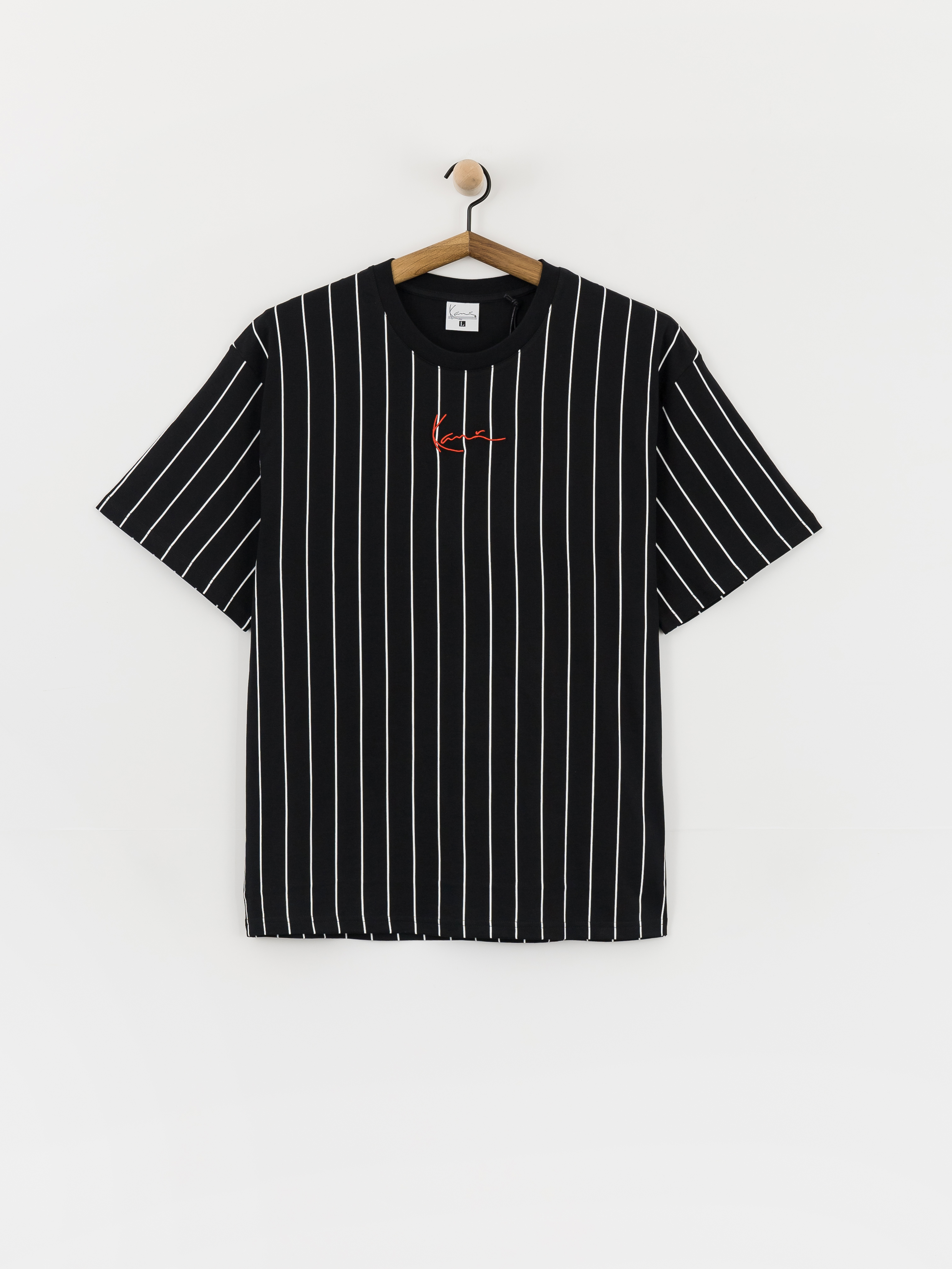 Тениска Karl Kani Small Signature Pinstripe (black/white)