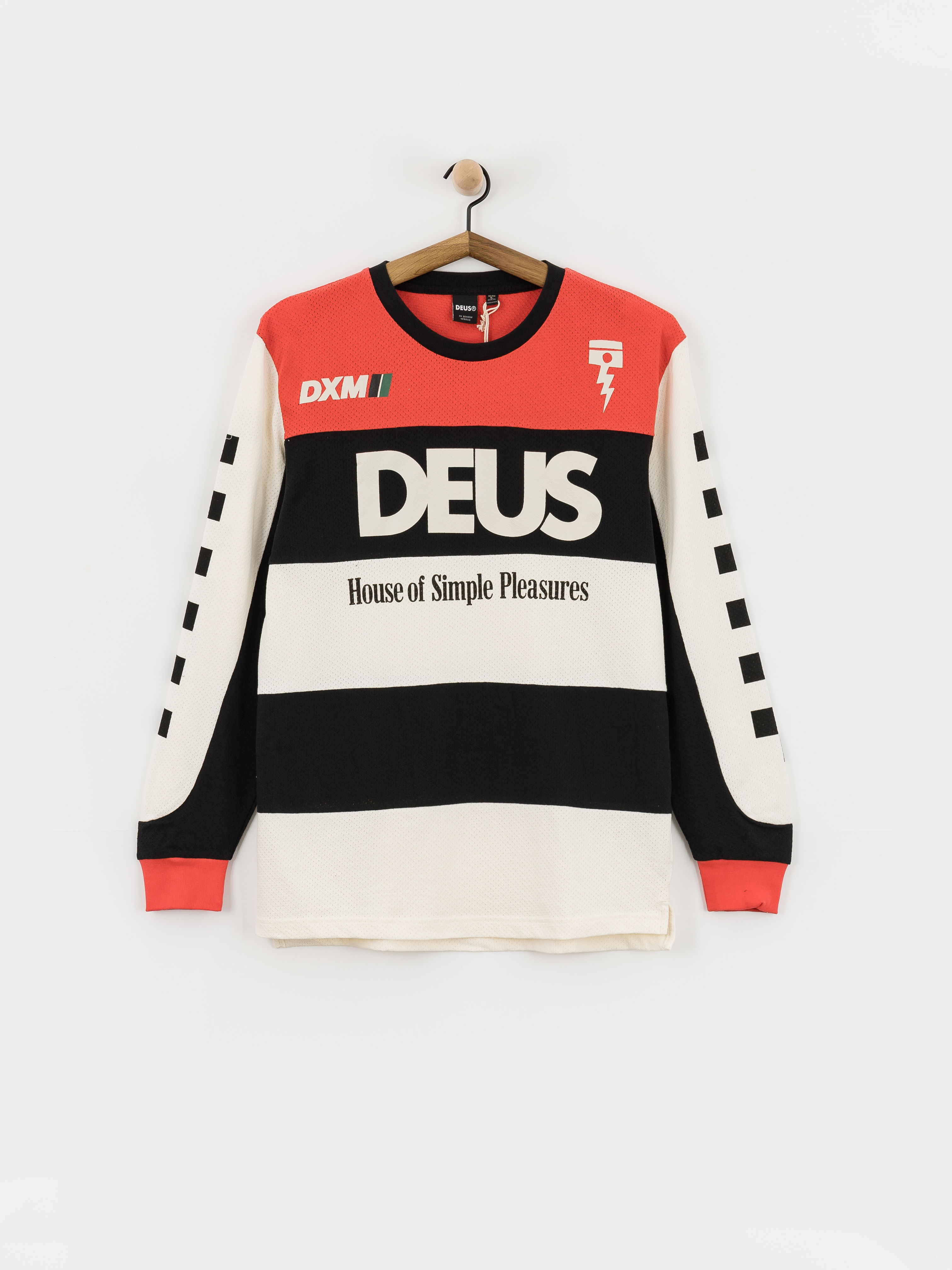 Блуза Deus Ex Machina Vilander Moto Jersey (valiant red combo)