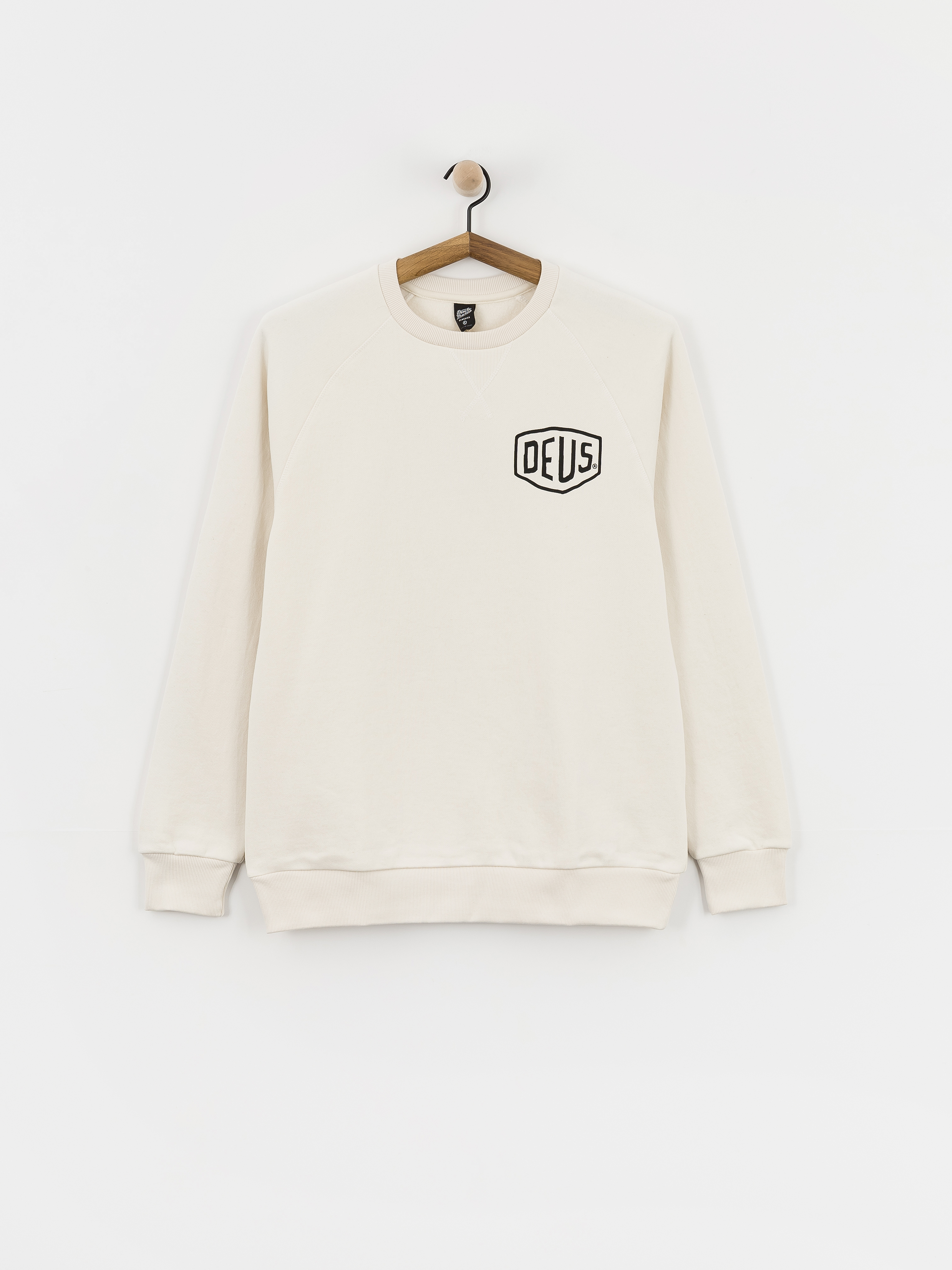 Суитшърт Deus Ex Machina Harajuku Address Crew (dirty white)