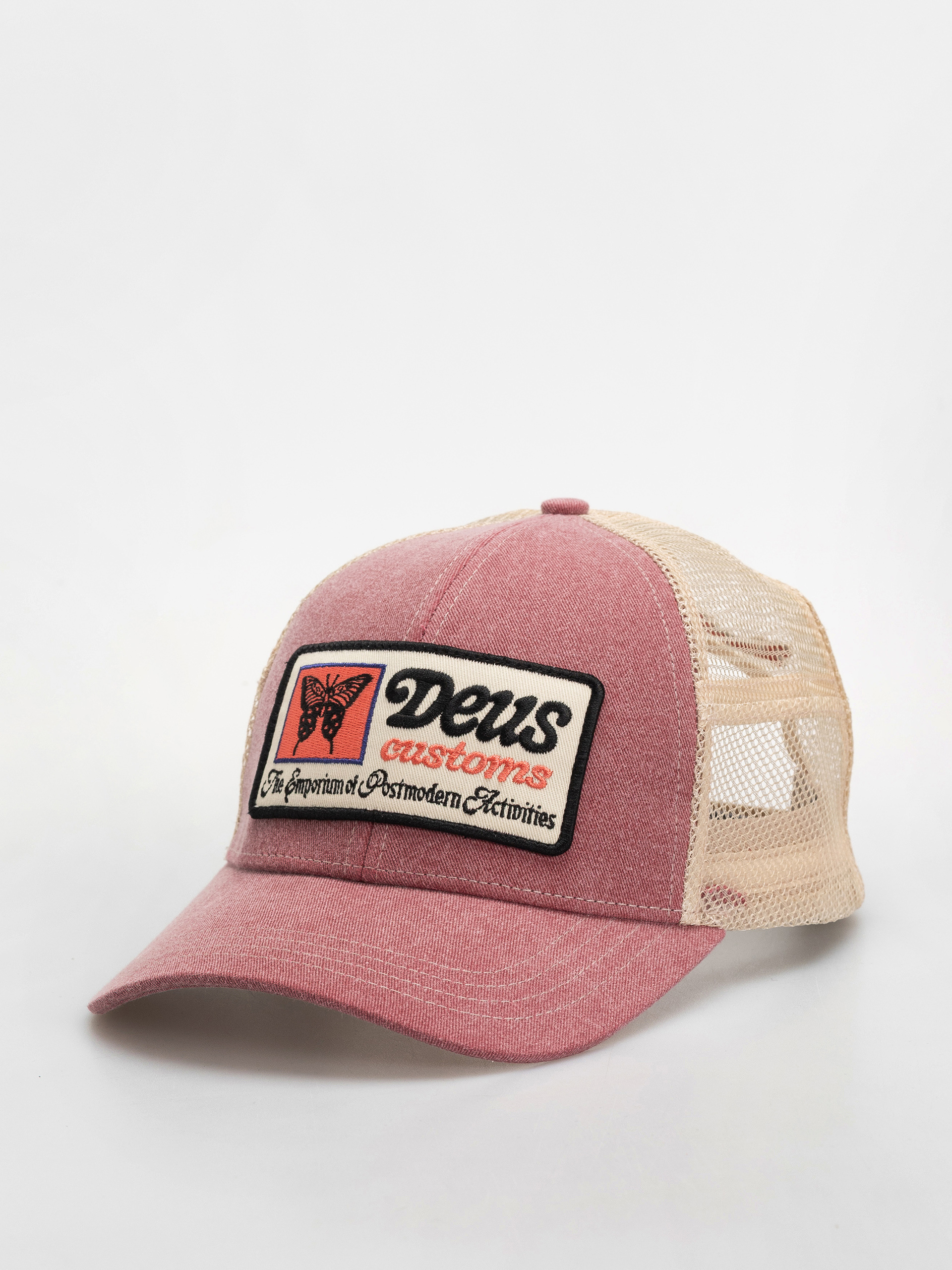 u0428u0430u043fu043au0430 u0441 u043au043eu0437u0438u0440u043au0430 Deus Ex Machina Slapstick Trucker (melon red)