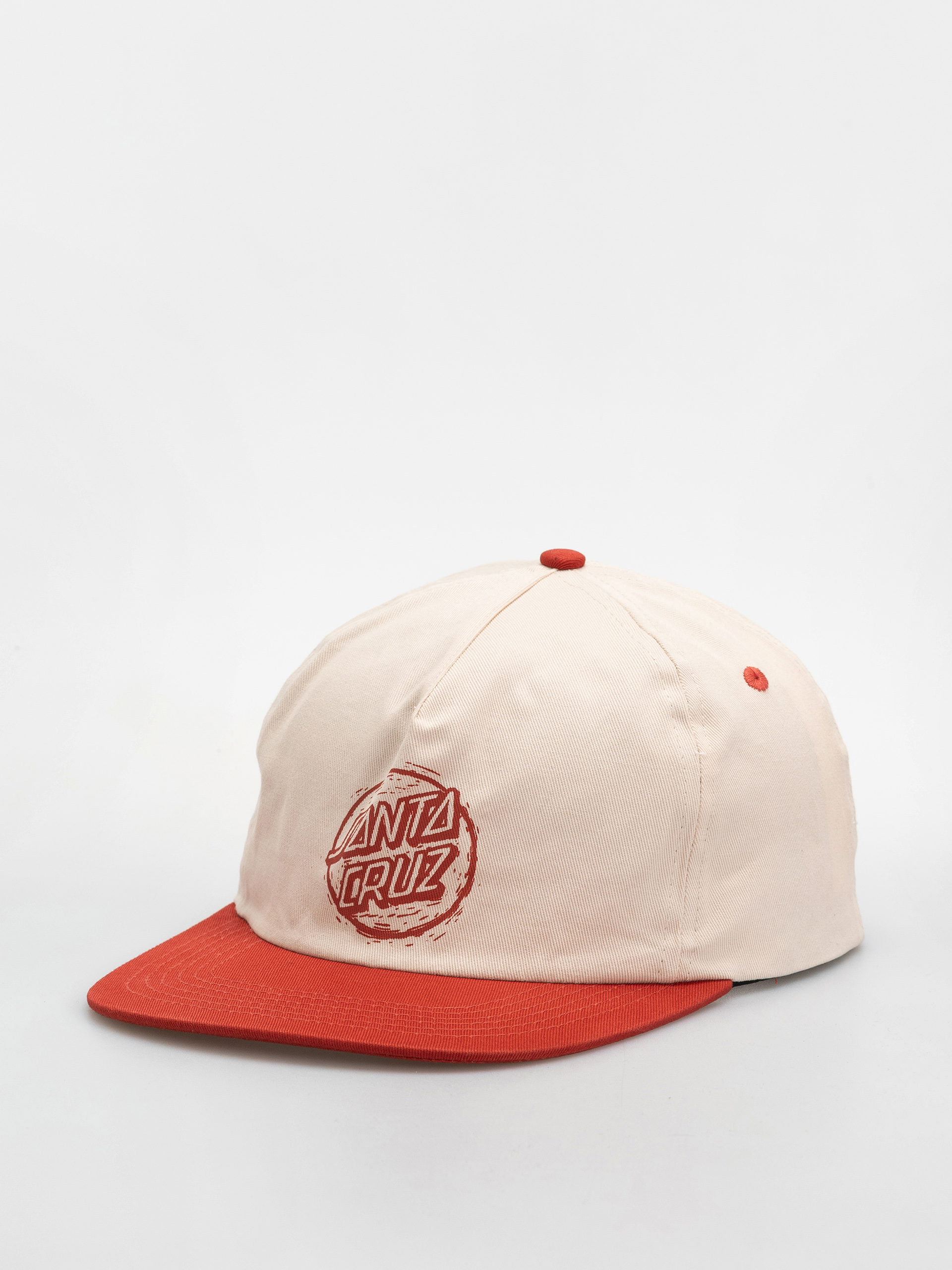 Шапка с козирка Santa Cruz Stamped Opus Snapback (off white/ketchup)