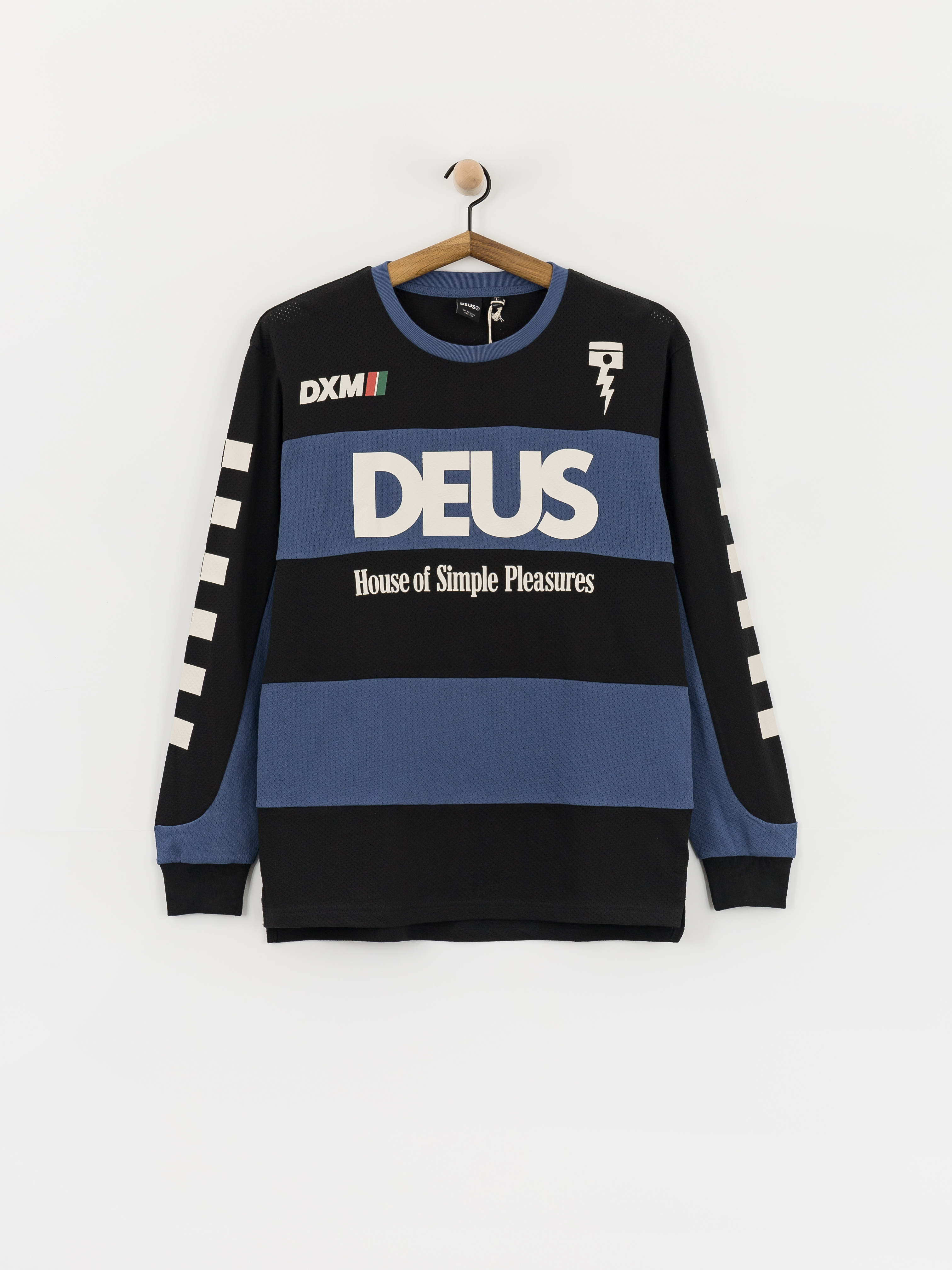 Тениска Deus Ex Machina Vilander Moto Jersey (mechanic blue combo)