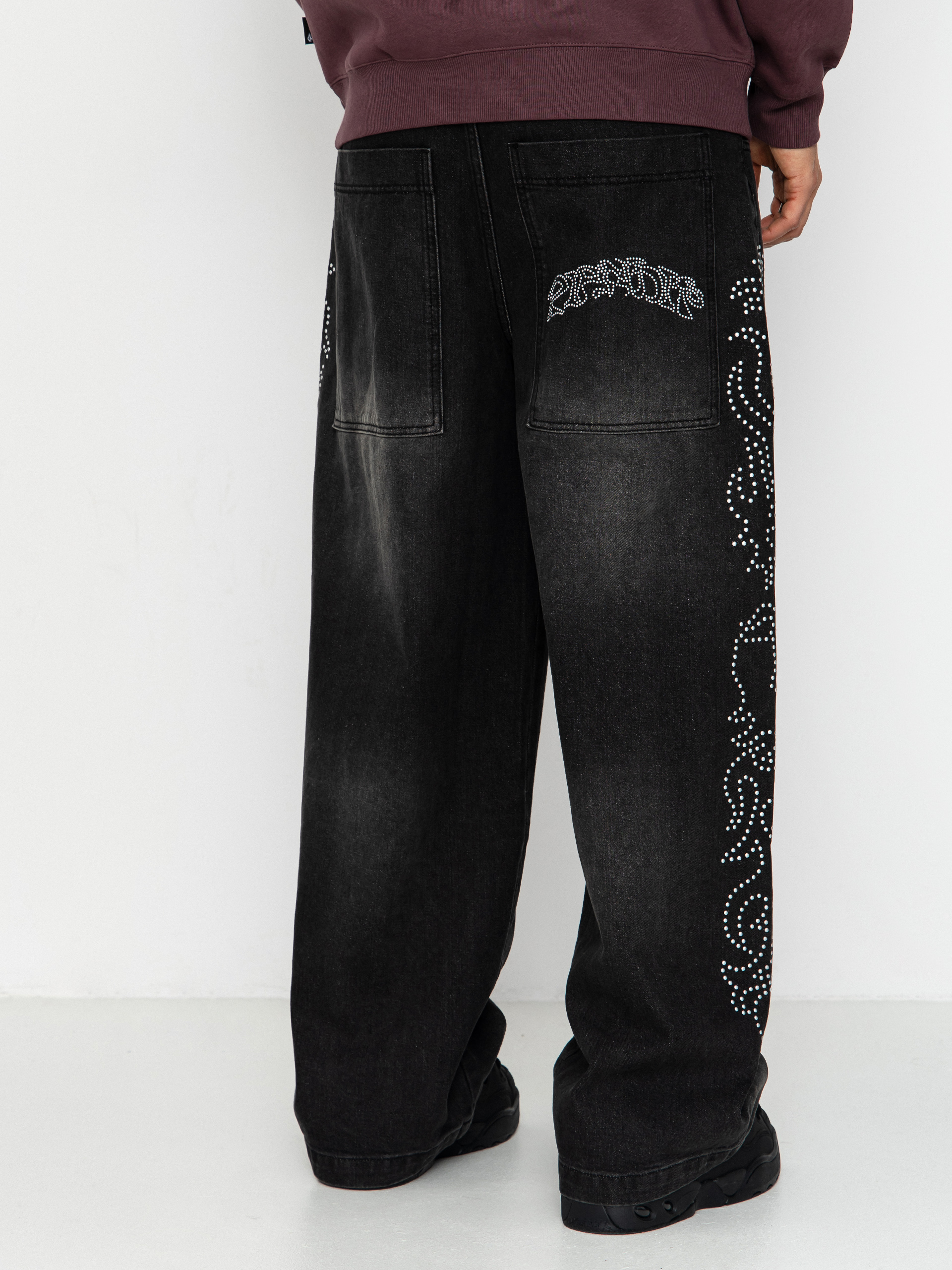 Панталони RipNDip Pretty Flacko Extra Wide Leg (black vintage wash denim)
