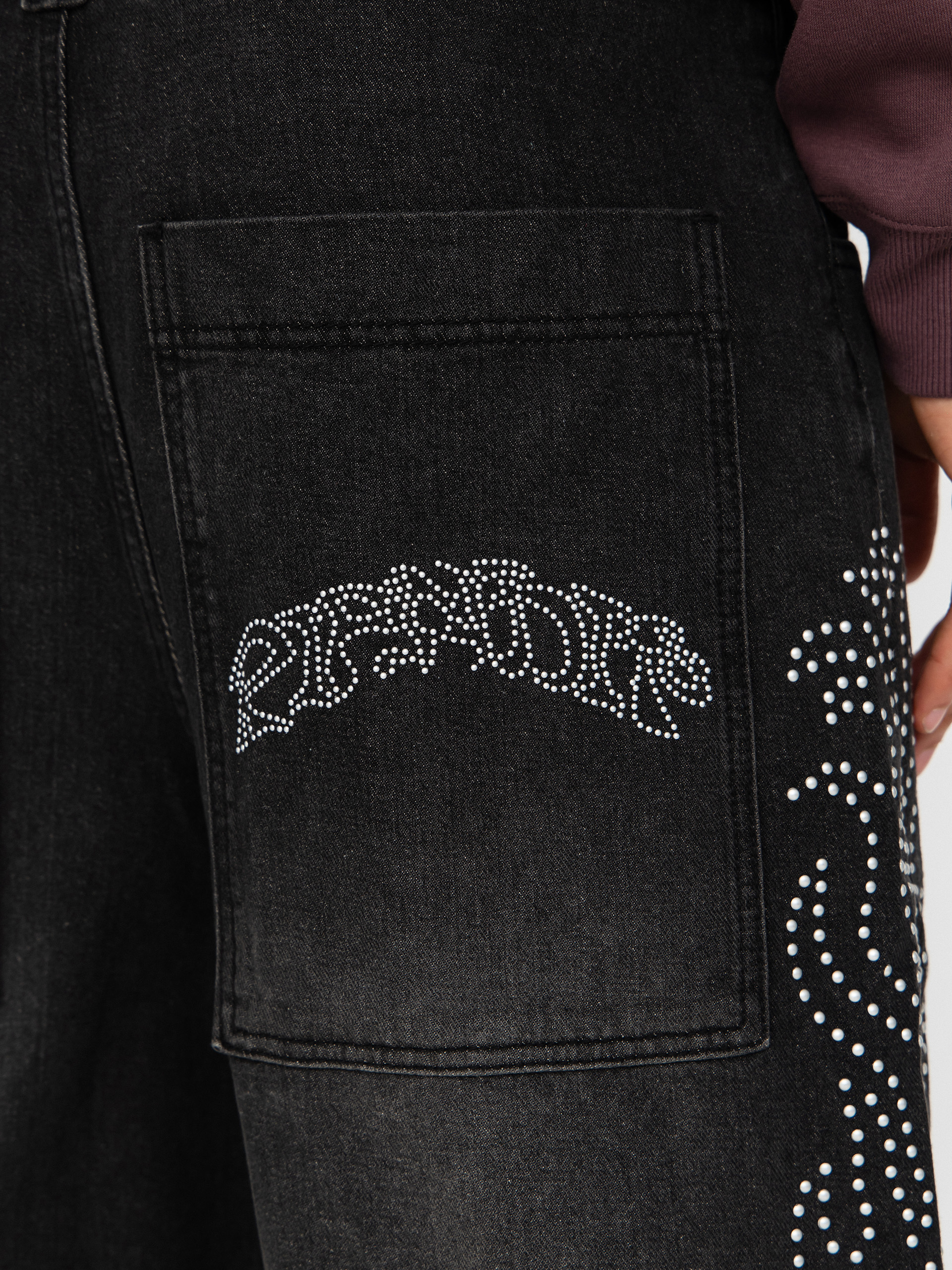 Панталони RipNDip Pretty Flacko Extra Wide Leg (black vintage wash denim)