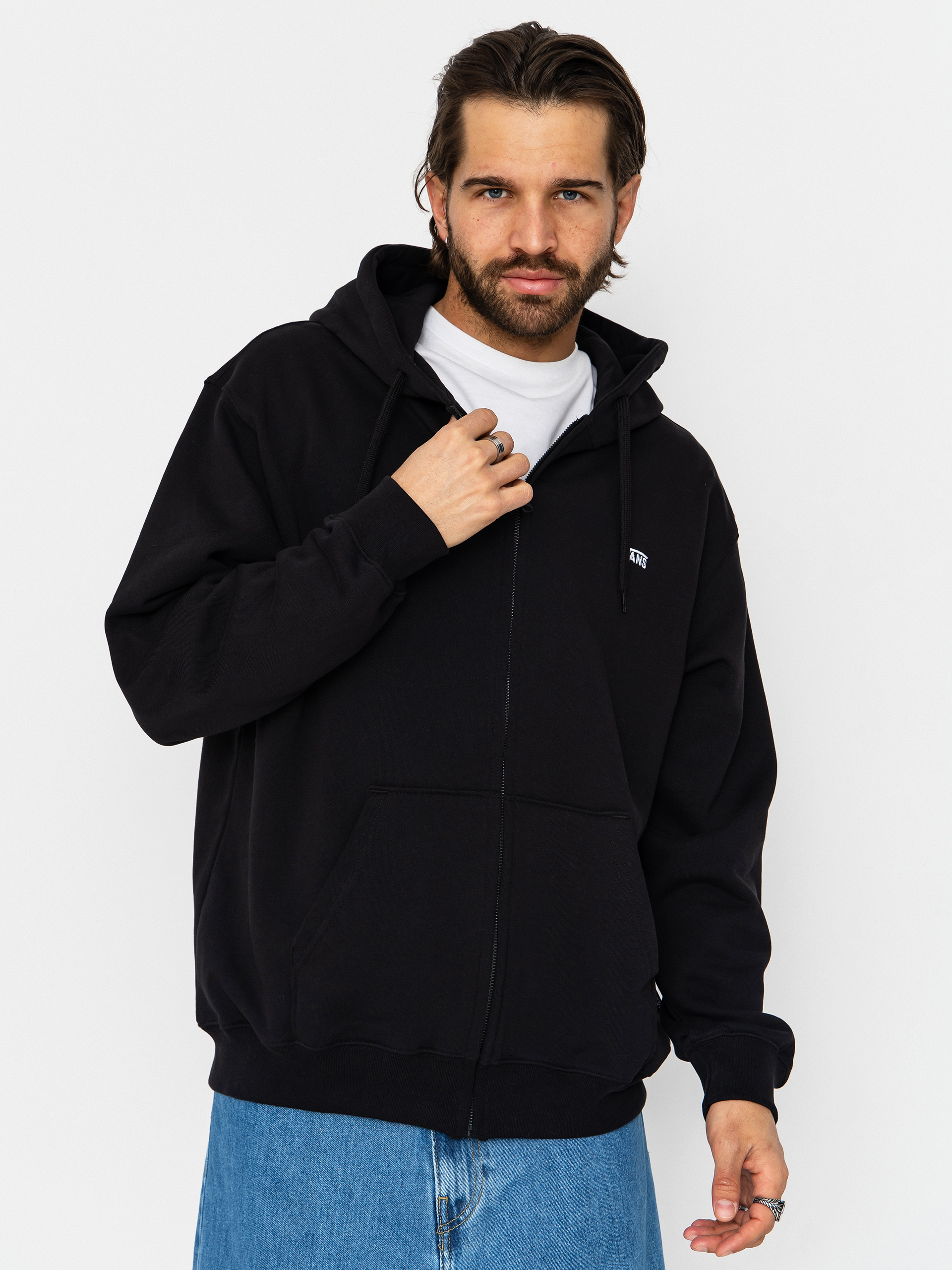 Суитшърт с качулка Vans Left Chest II Loose ZHD (black)